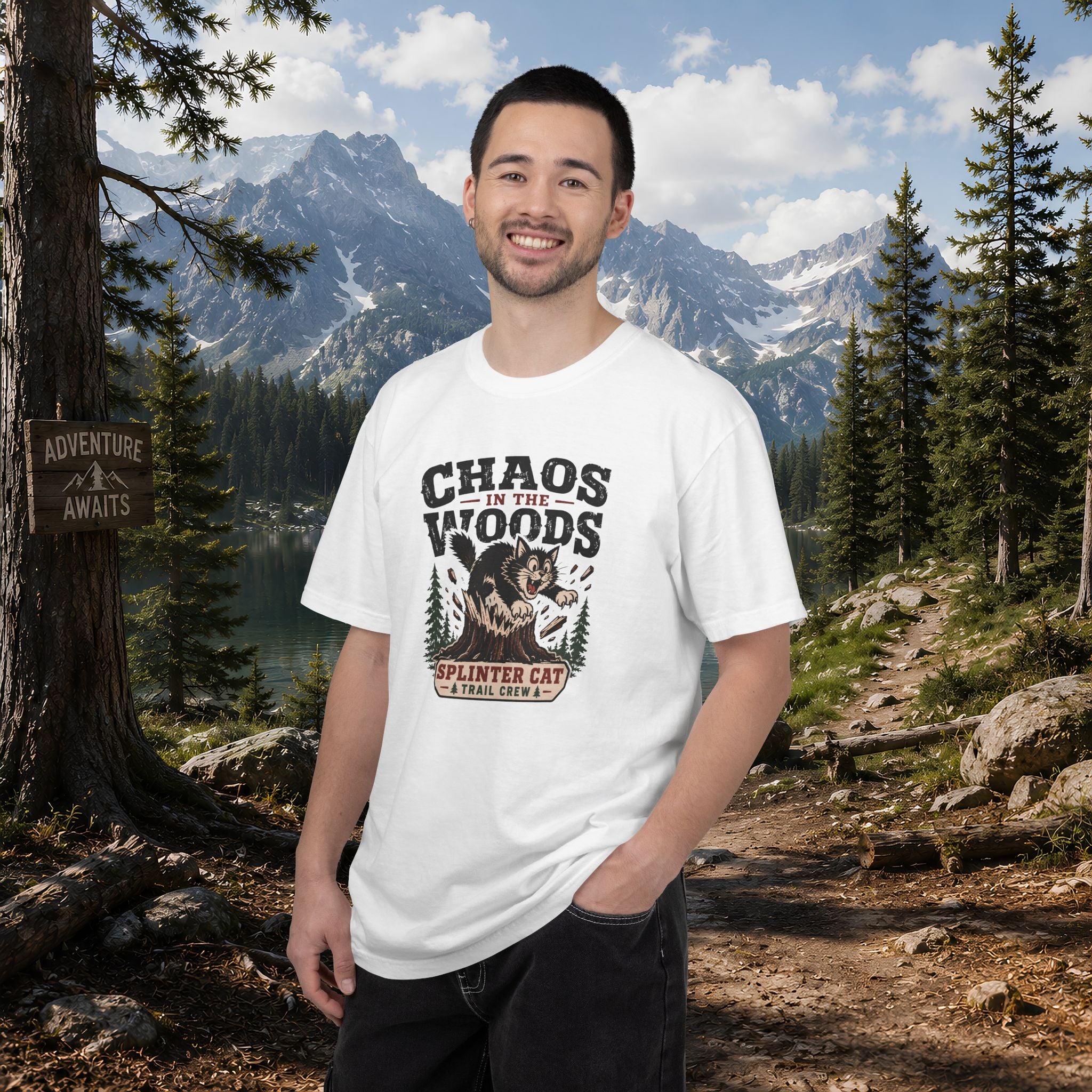 Splinter Cat 'Chaos in the Woods' Graphic Tee — Vintage Outdoor Trail Shirt