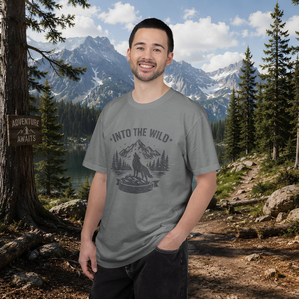 Into the Wild Wolf T-Shirt — Mountain Camping Adventure Tee