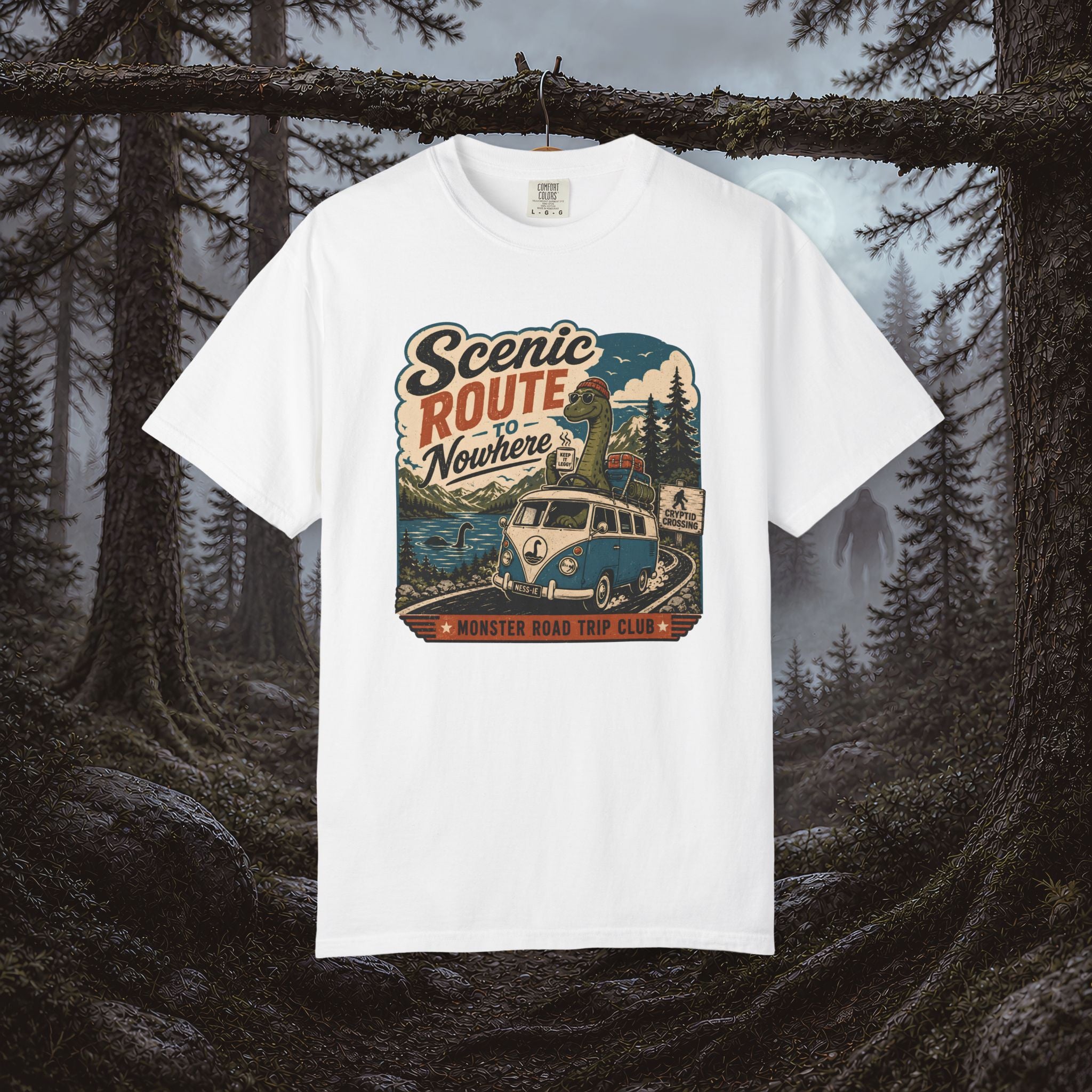 Scenic Route Vintage Camper Nessy T-Shirt — Road Trip Adventure Tee