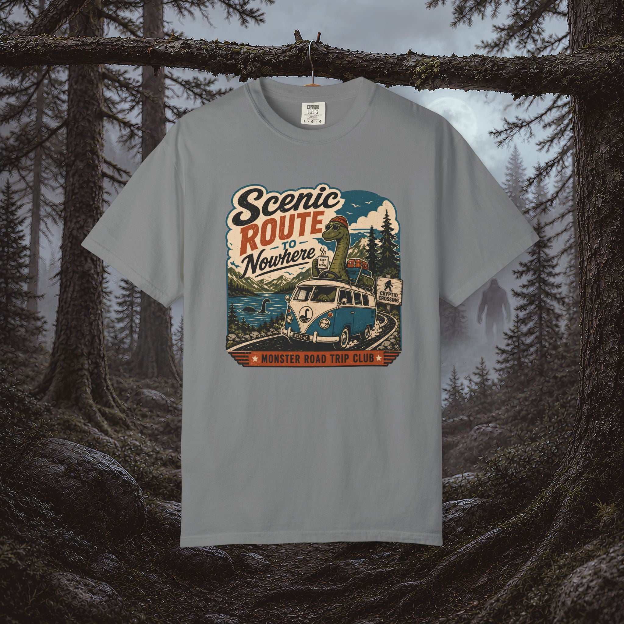 Scenic Route Vintage Camper Nessy T-Shirt — Road Trip Adventure Tee