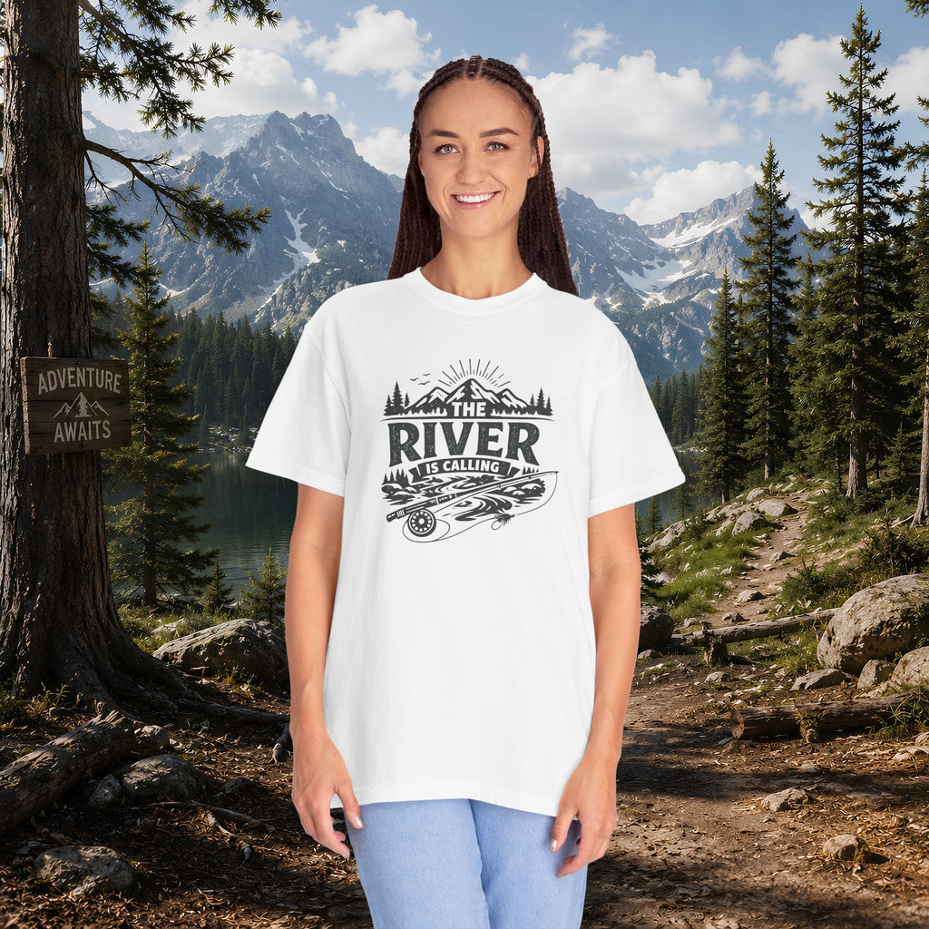 The River Is Calling T-Shirt — Rustic Fishing & Kayak Outdoor Tee