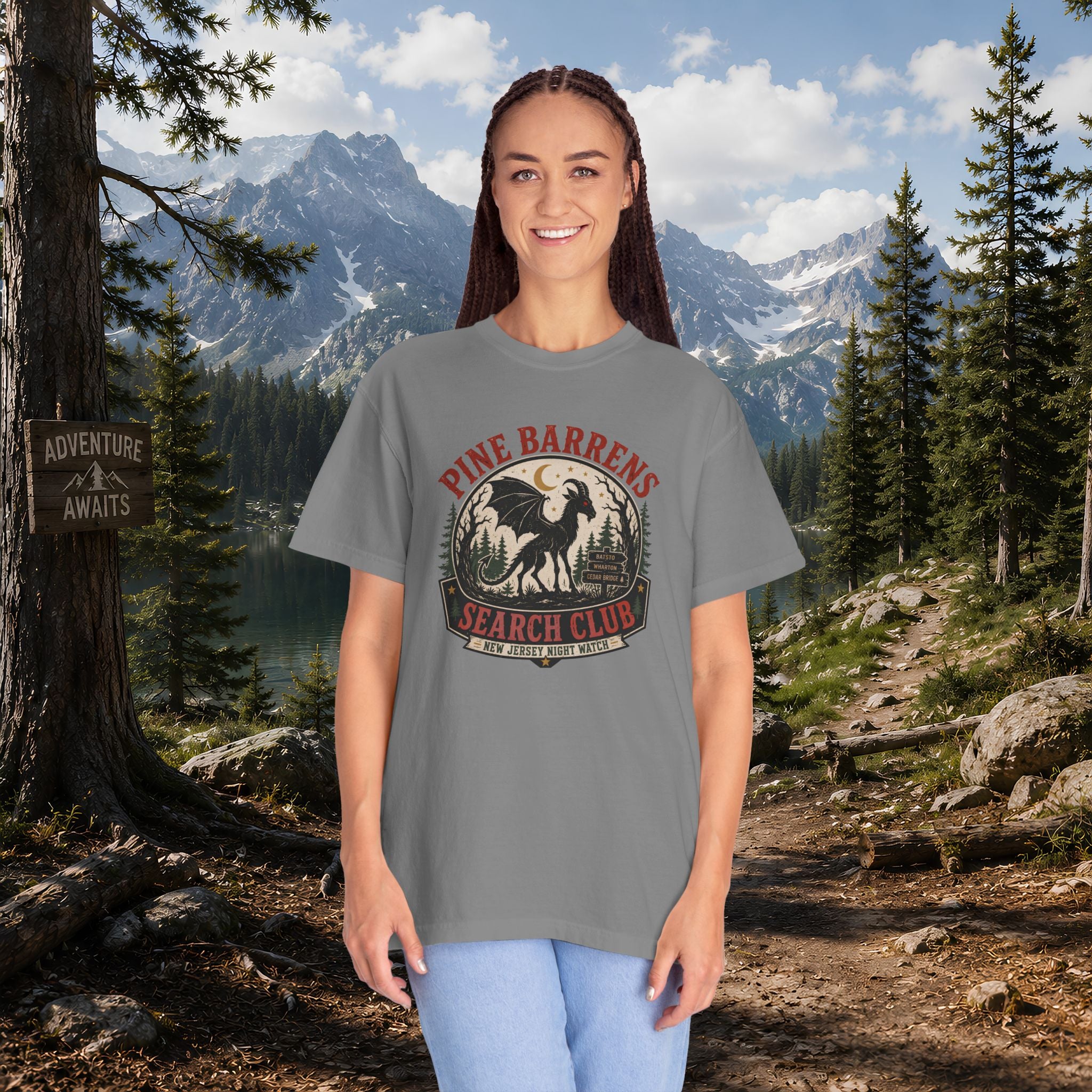 Jersey Devil Pine Barrens Search Club T-Shirt — Vintage Cryptid Graphic Tee