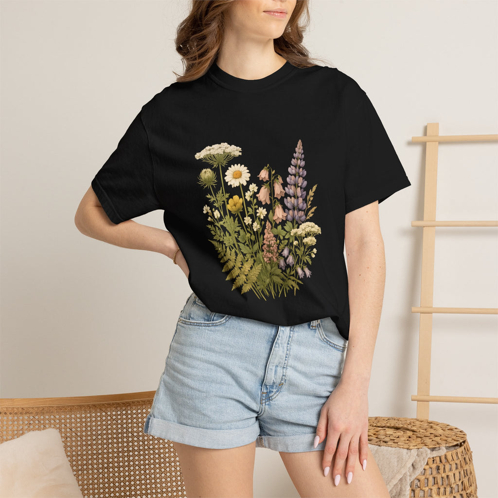Wildflower Bouquet T-shirt | Botanical Meadow Floral Print