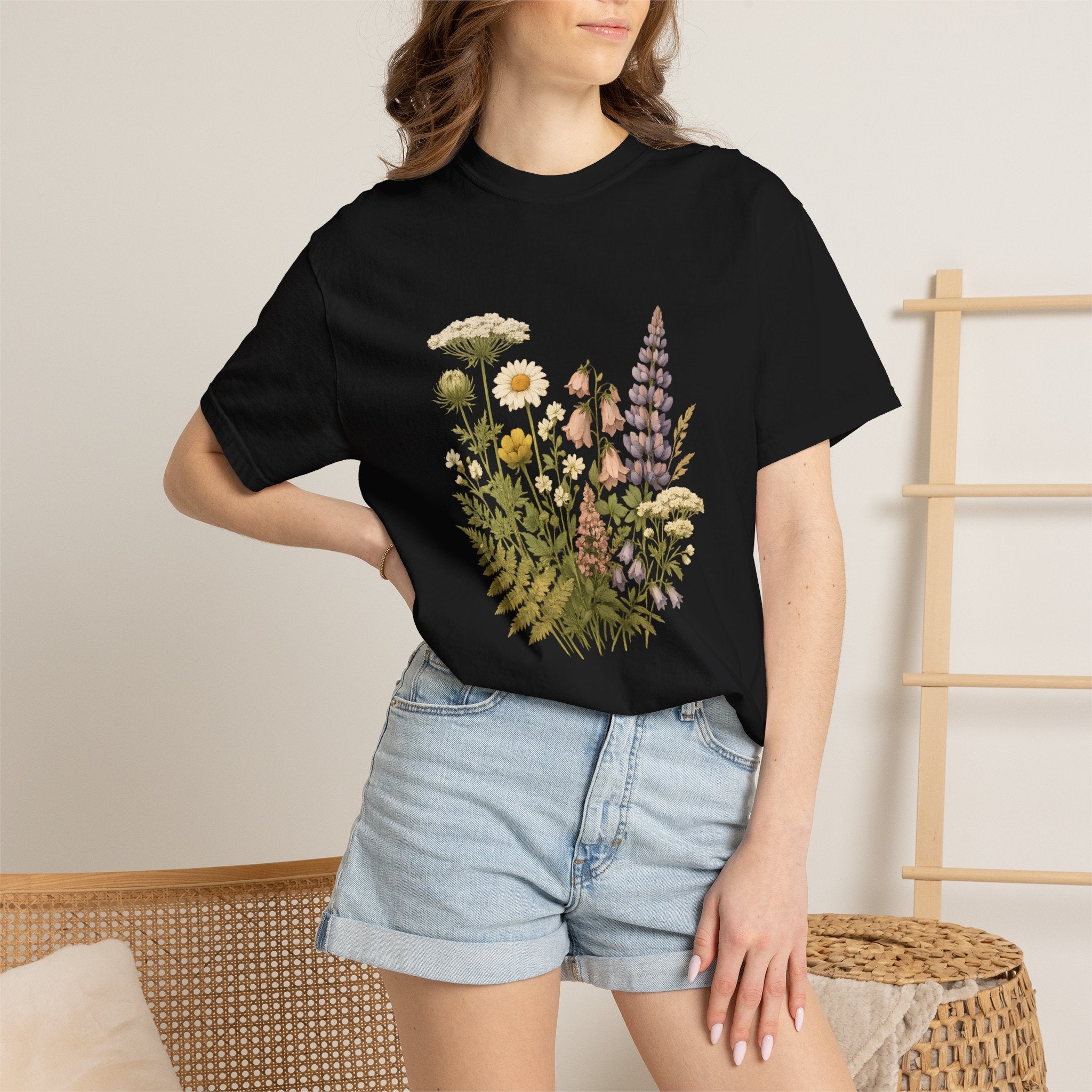 Wildflower Bouquet T-shirt | Botanical Meadow Floral Print