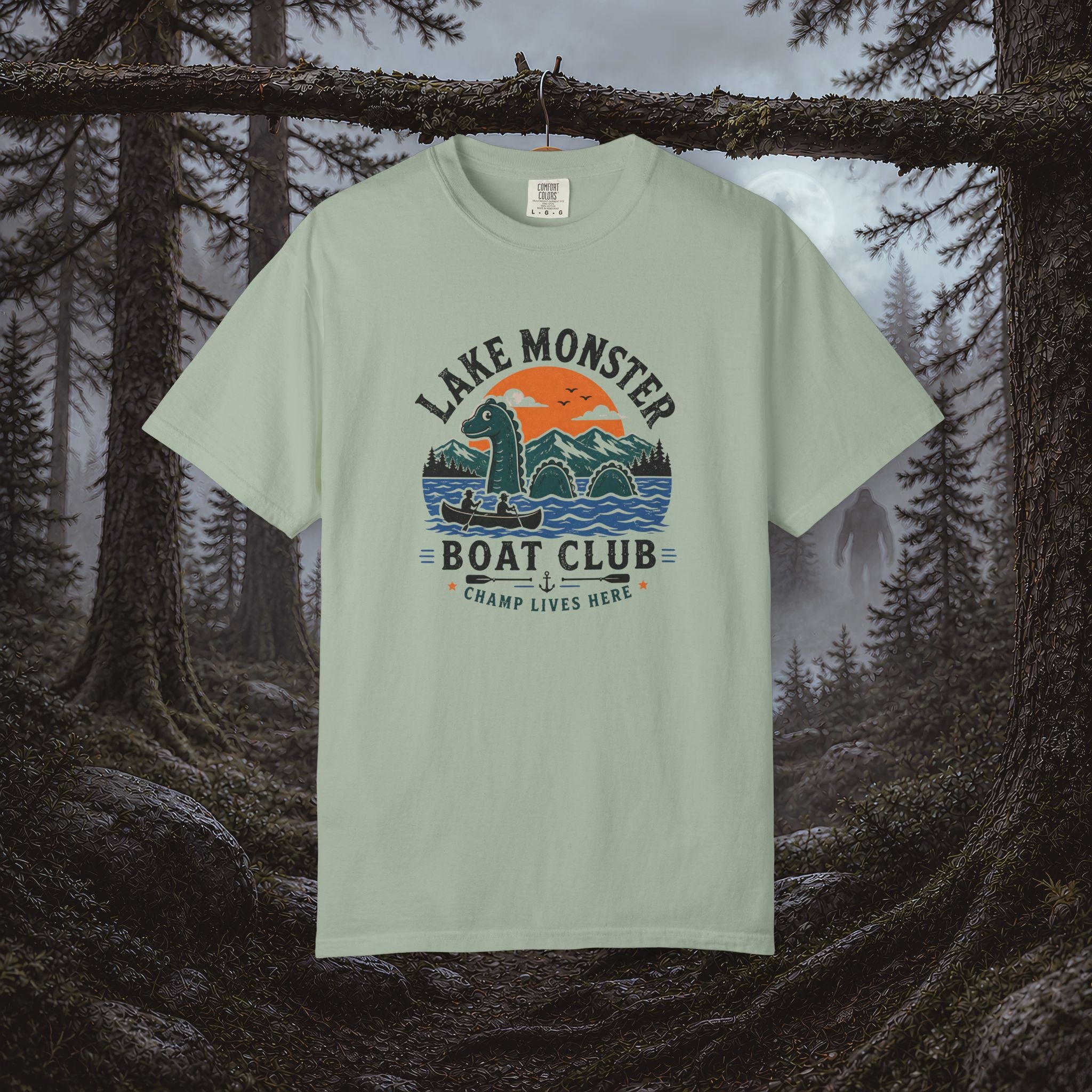 Champ Lake Monster Boat Club T-Shirt — Retro Nautical Crew Tee