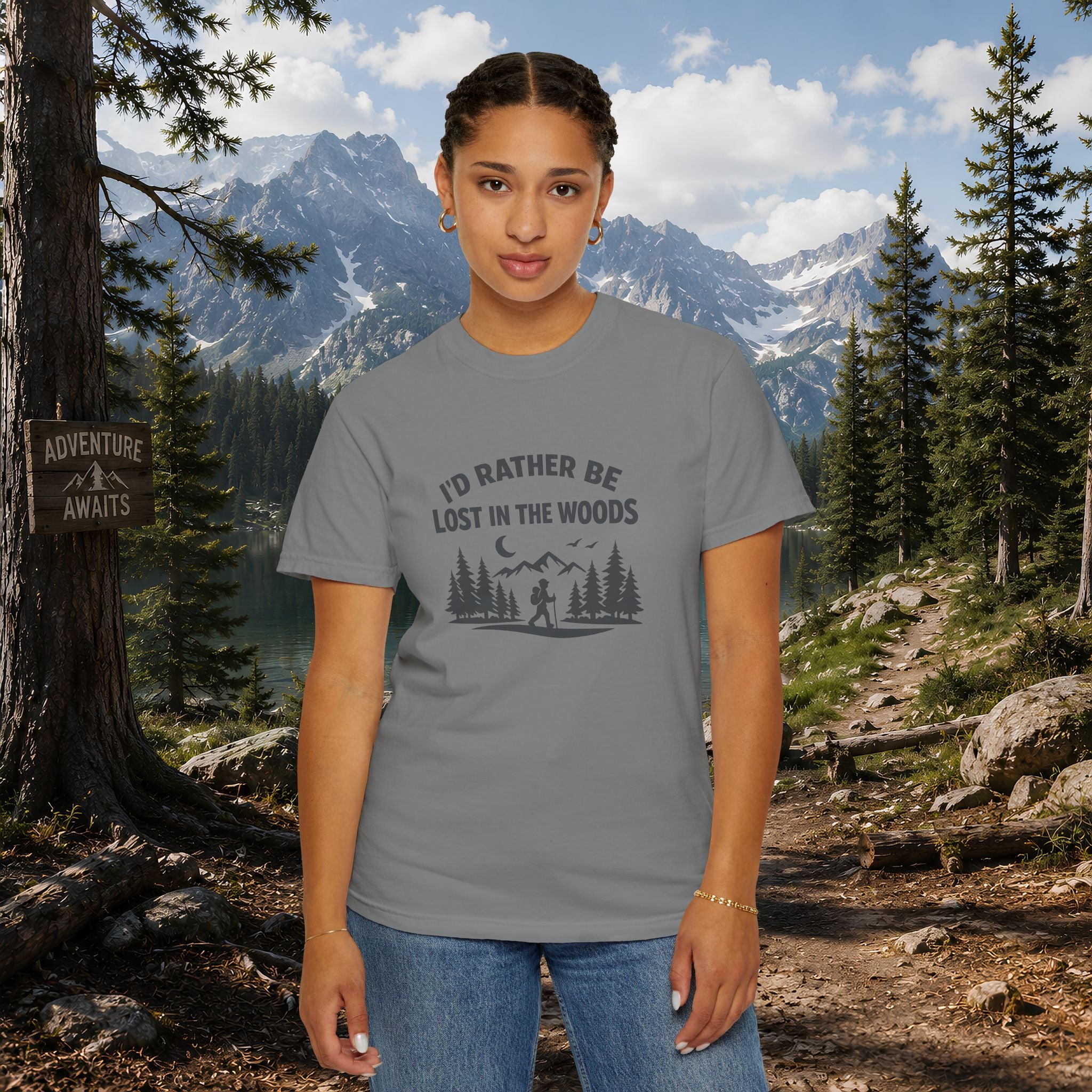 I'd Rather Be Lost In The Woods T-Shirt — Hiking Nature Graphic Tee
