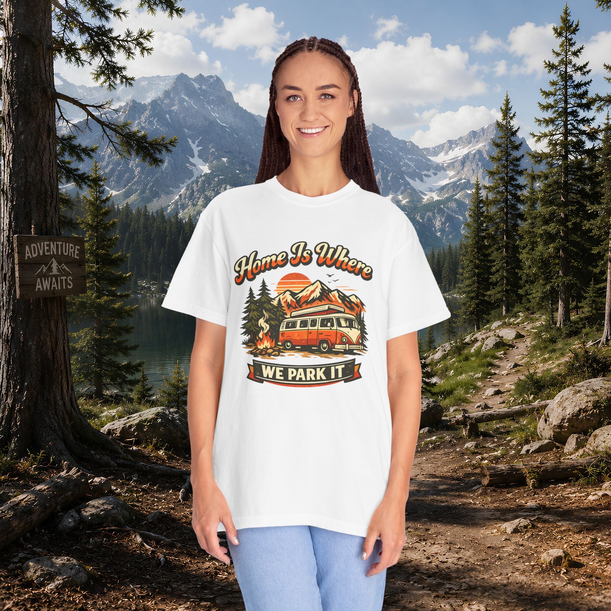 "Home Is Where We Park It" Camper Van Graphic Tee