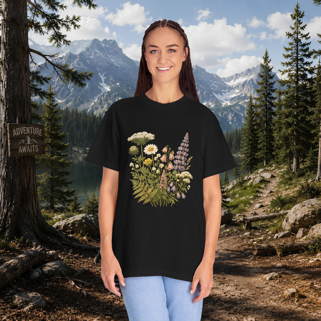 Wildflower Bouquet T-shirt | Botanical Meadow Floral Print