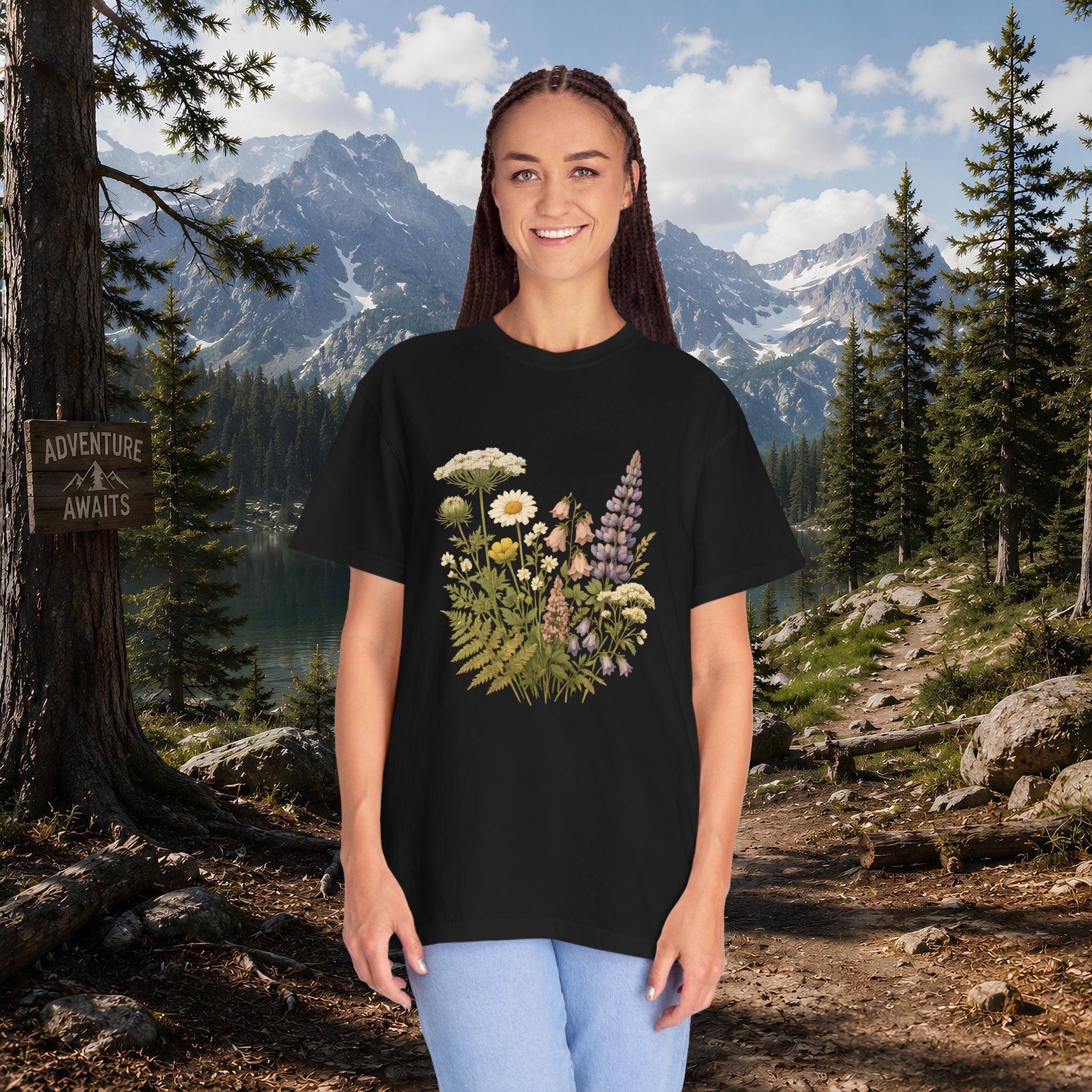 Wildflower Bouquet T-shirt | Botanical Meadow Floral Print
