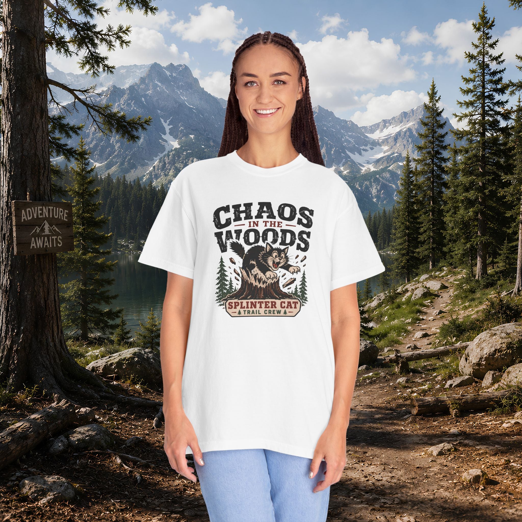 Splinter Cat 'Chaos in the Woods' Graphic Tee — Vintage Outdoor Trail Shirt