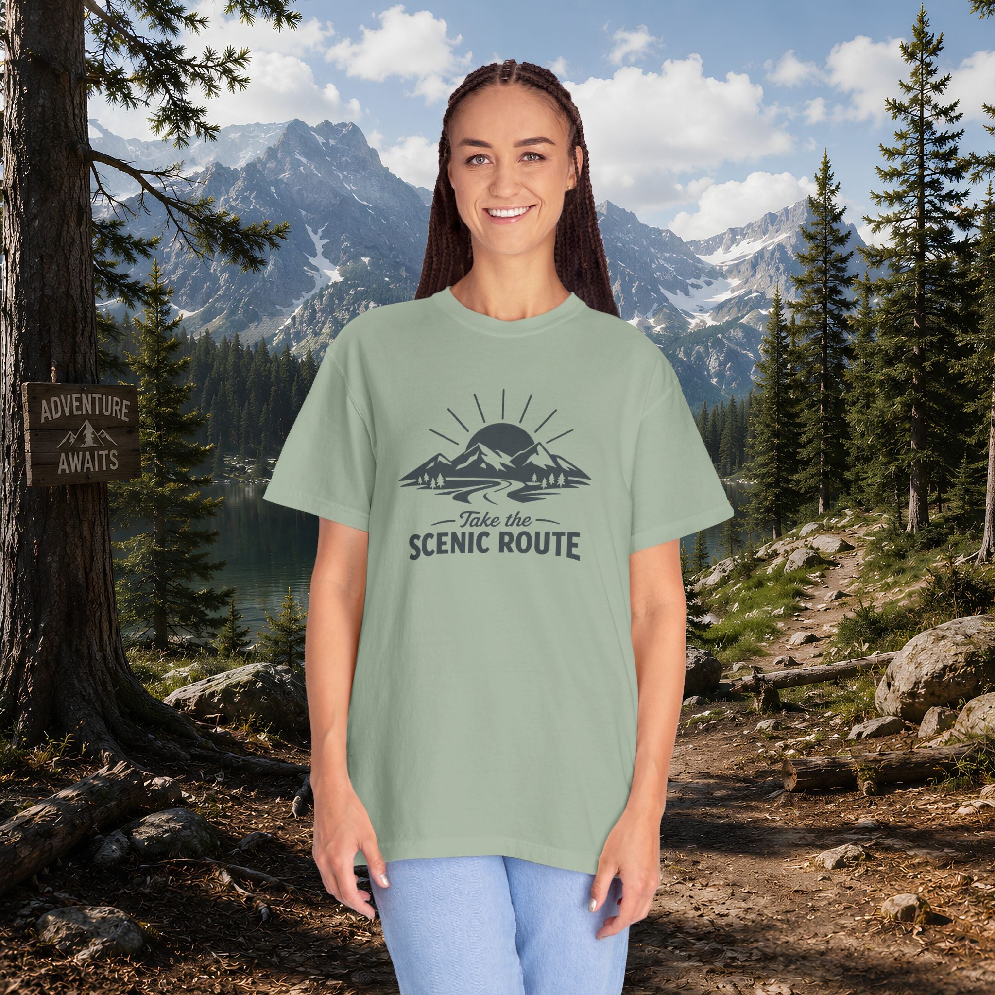 Scenic Route T‑Shirt — Take the Scenic Route Mountain Adventure Tee