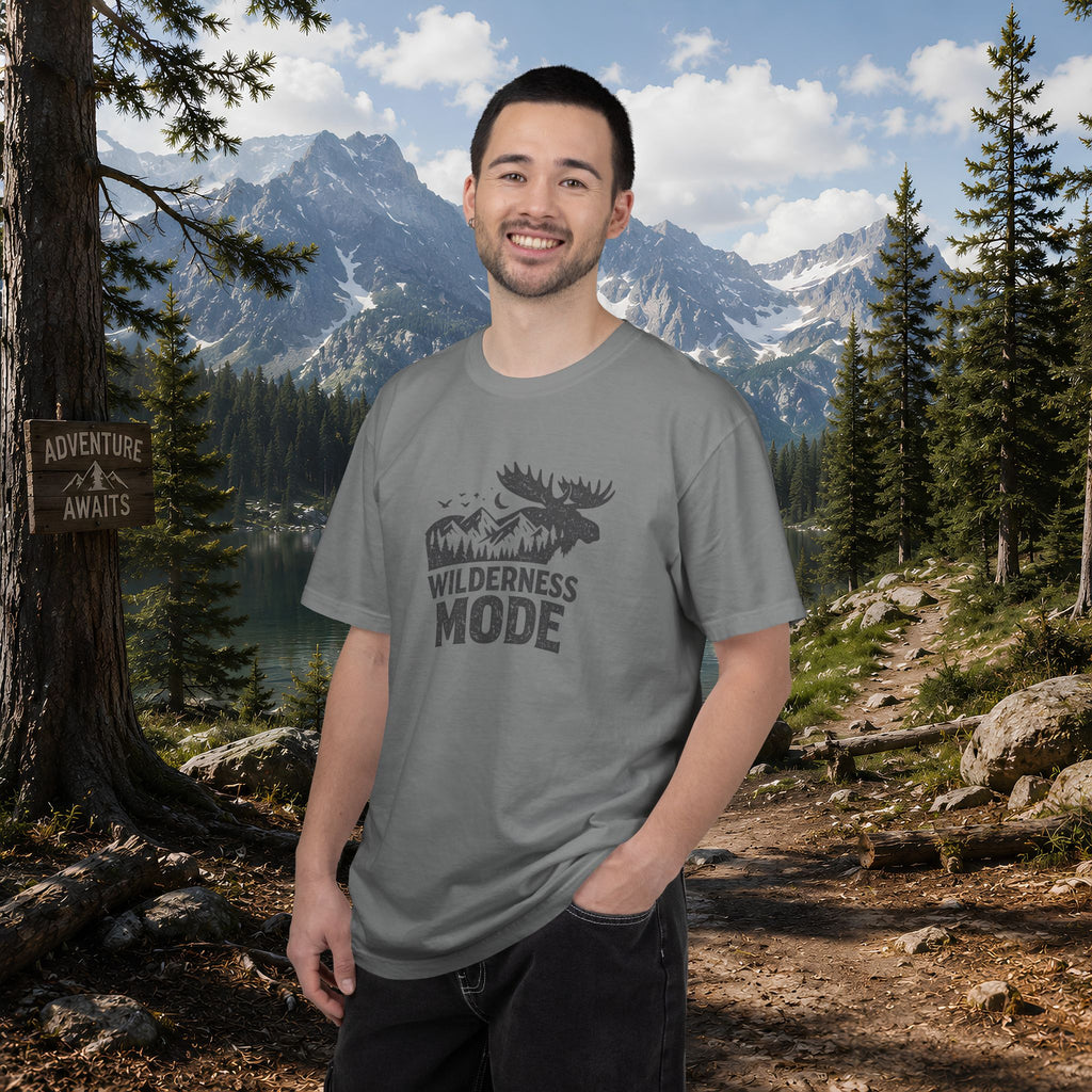 Wilderness Mode T-Shirt — Outdoor Moose Mountain Graphic Tee