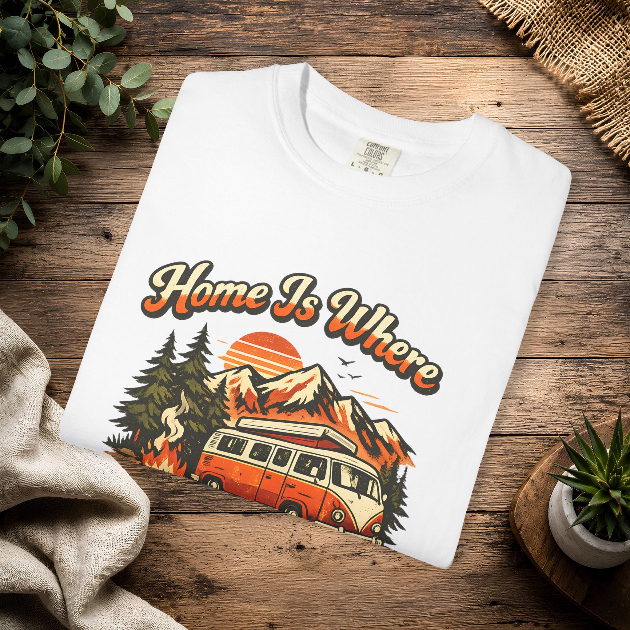 "Home Is Where We Park It" Camper Van Graphic Tee