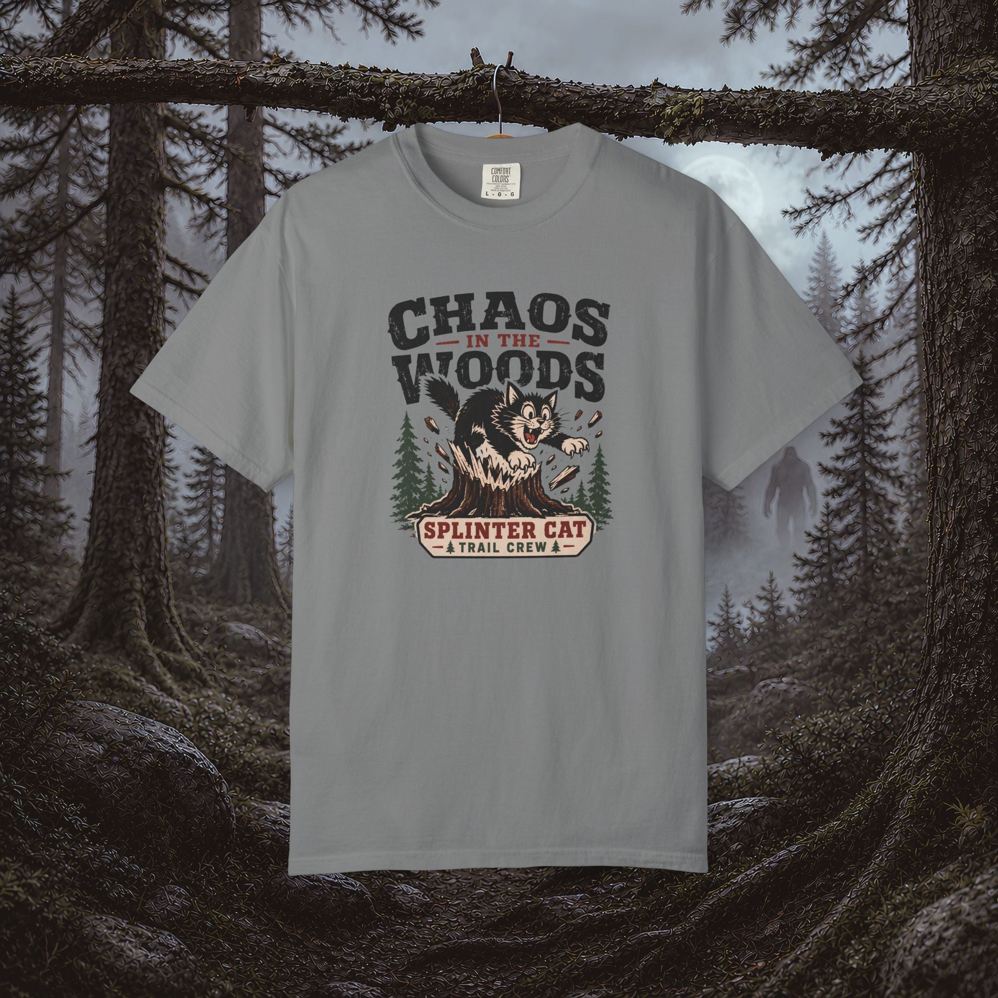 Splinter Cat 'Chaos in the Woods' Graphic Tee — Vintage Outdoor Trail Shirt