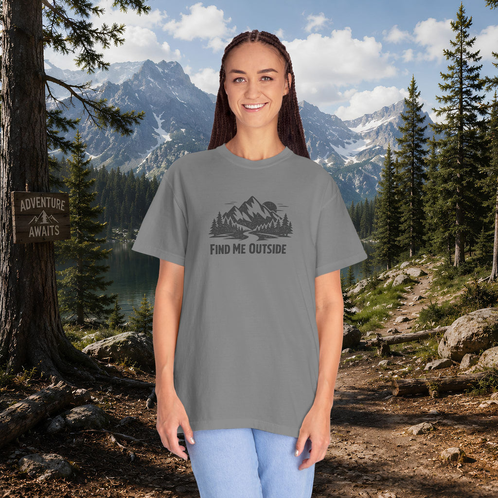 Find Me Outside Mountain T-Shirt — Outdoor Adventure Graphic Tee