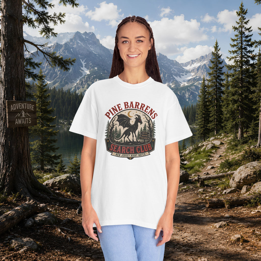 Jersey Devil Pine Barrens Search Club T-Shirt — Vintage Cryptid Graphic Tee
