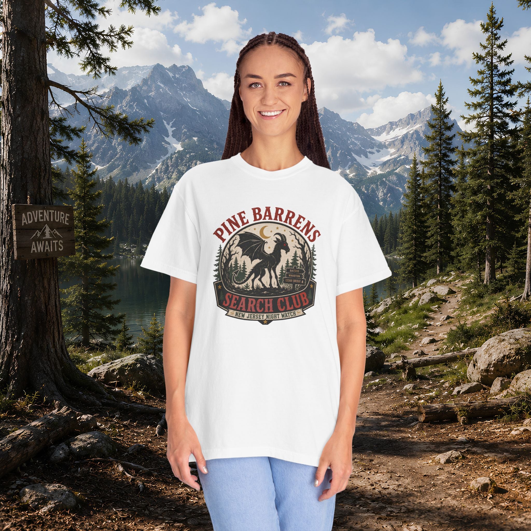 Jersey Devil Pine Barrens Search Club T-Shirt — Vintage Cryptid Graphic Tee