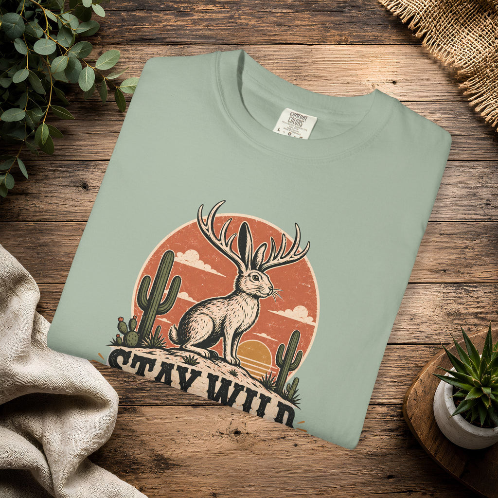 Stay Wild Jackalope T-Shirt — Vintage Desert Adventure Tee