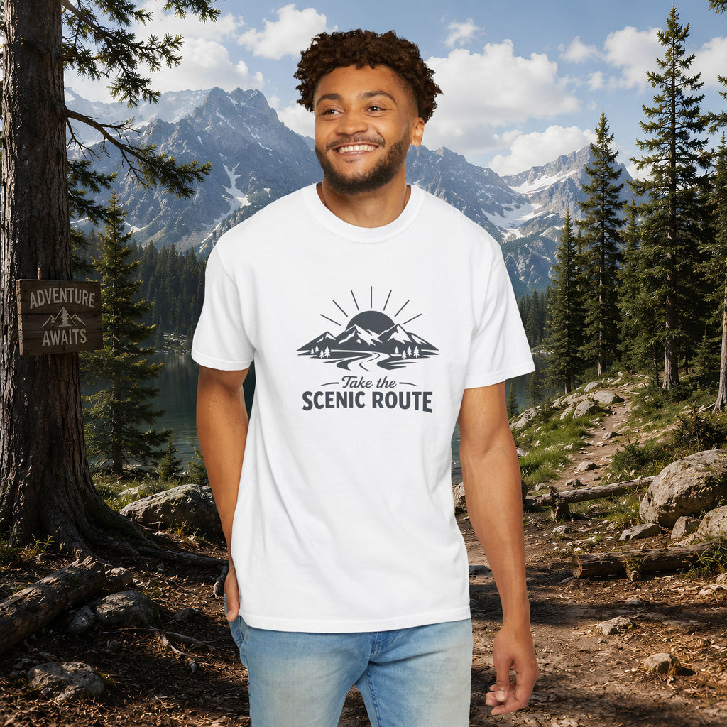 Scenic Route T‑Shirt — Take the Scenic Route Mountain Adventure Tee