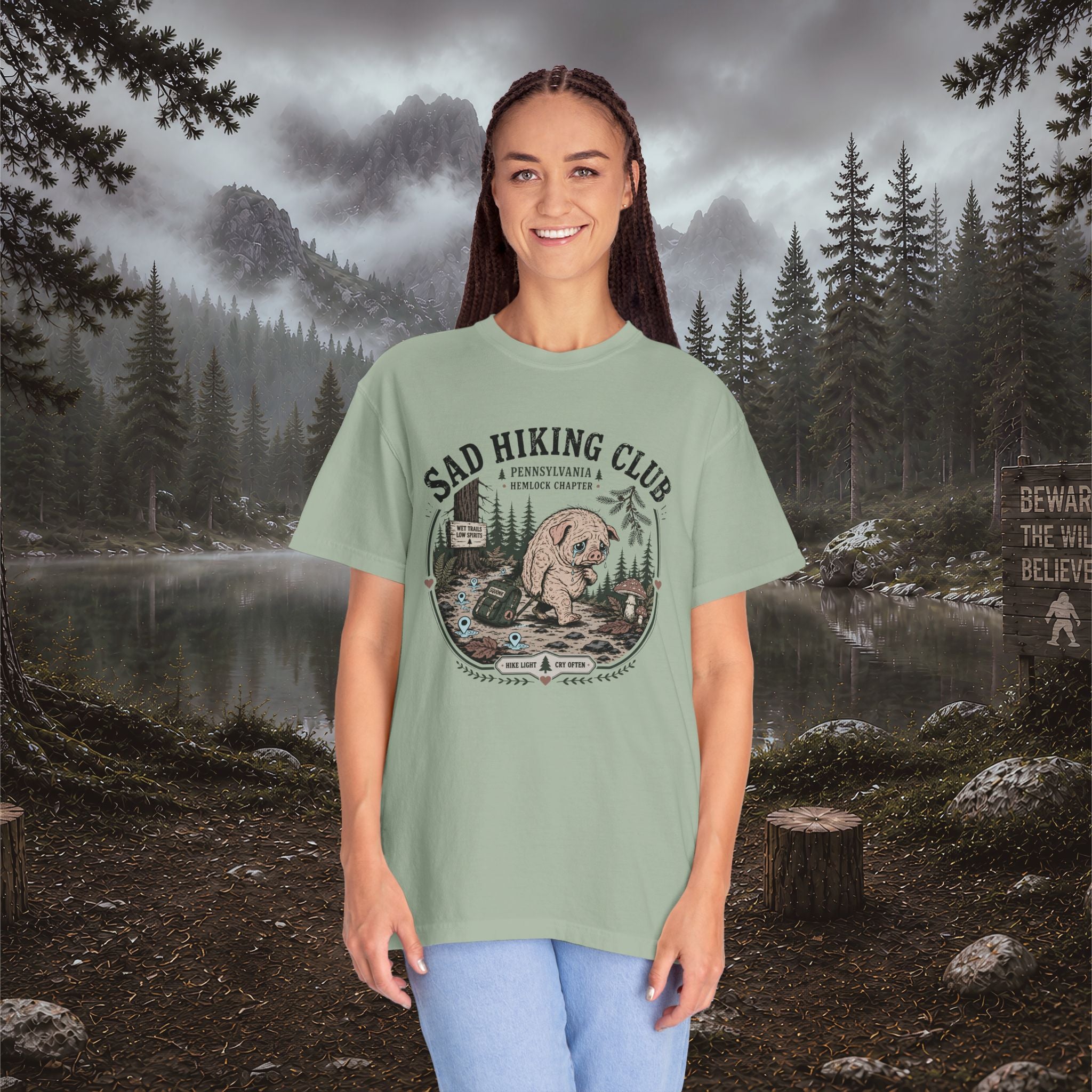 Squonk Sad Hiking Club T-Shirt — Vintage Mountain Camping Tee