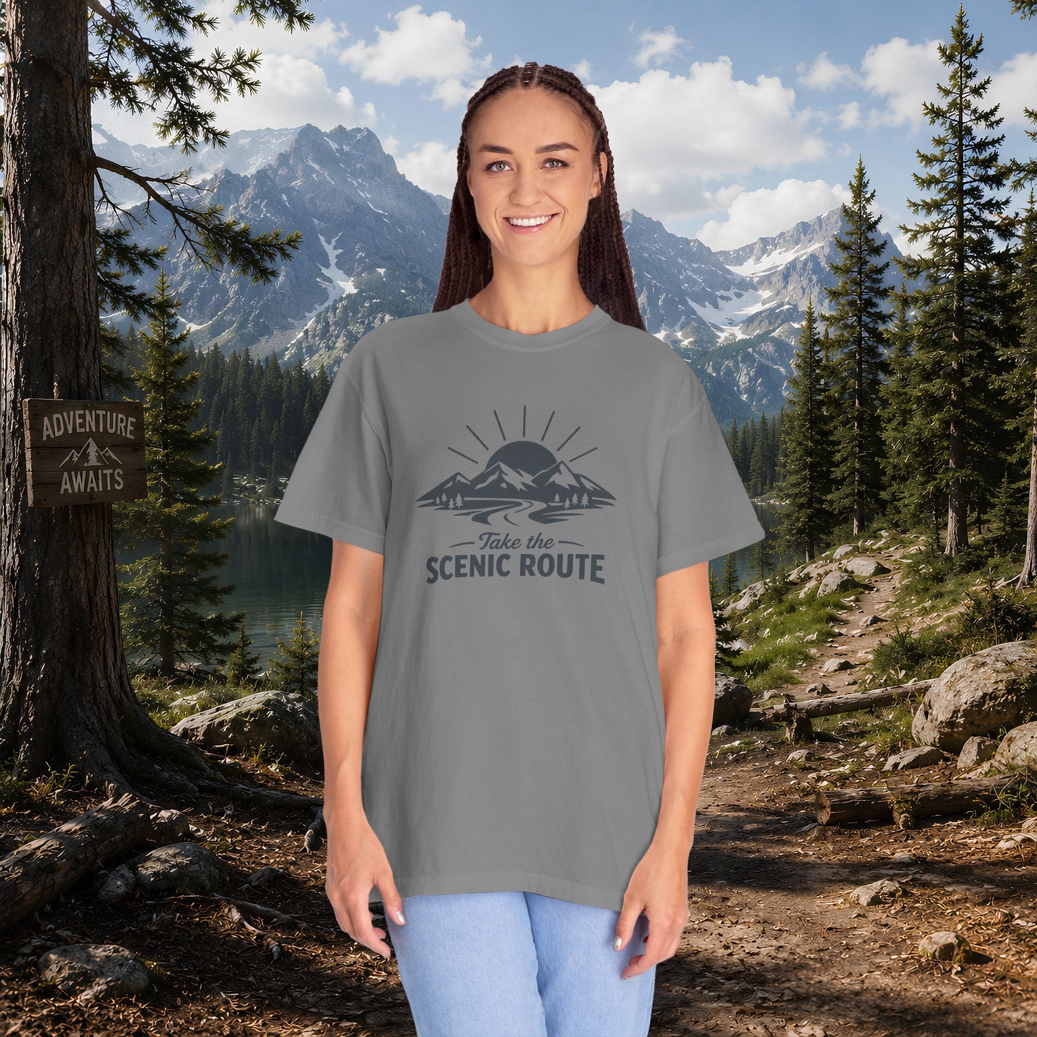 Scenic Route T‑Shirt — Take the Scenic Route Mountain Adventure Tee