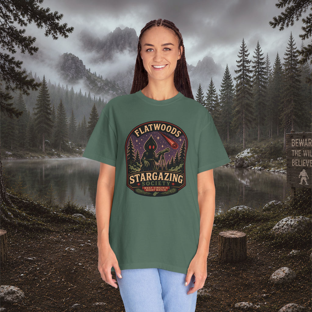 Flatwoods Stargazing Society T‑Shirt — Night Sky Adventure Tee