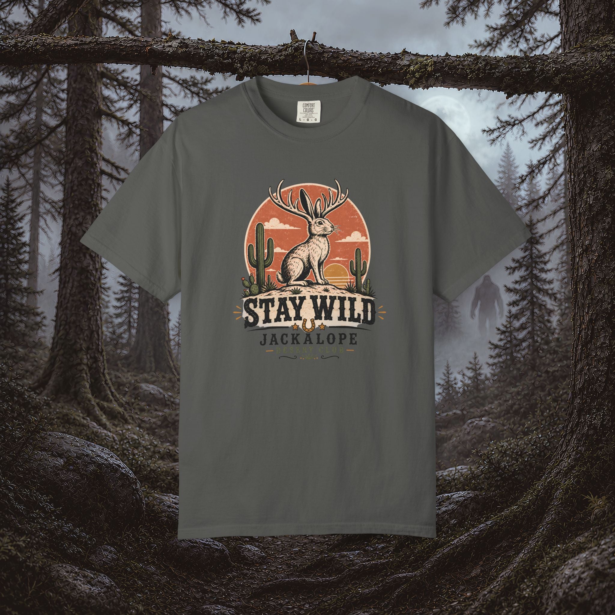 Stay Wild Jackalope T-Shirt — Vintage Desert Adventure Tee