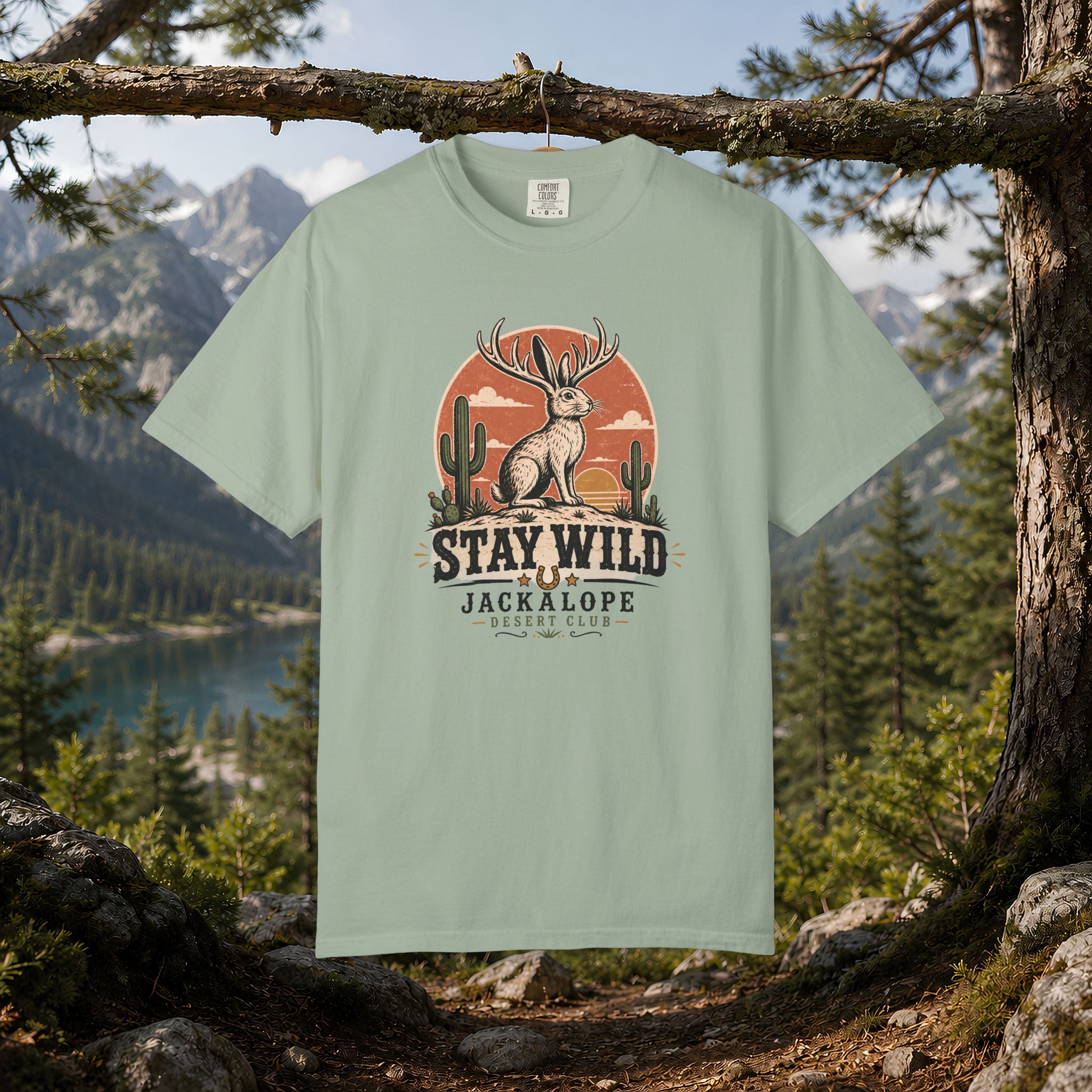 Stay Wild Jackalope T-Shirt — Vintage Desert Adventure Tee