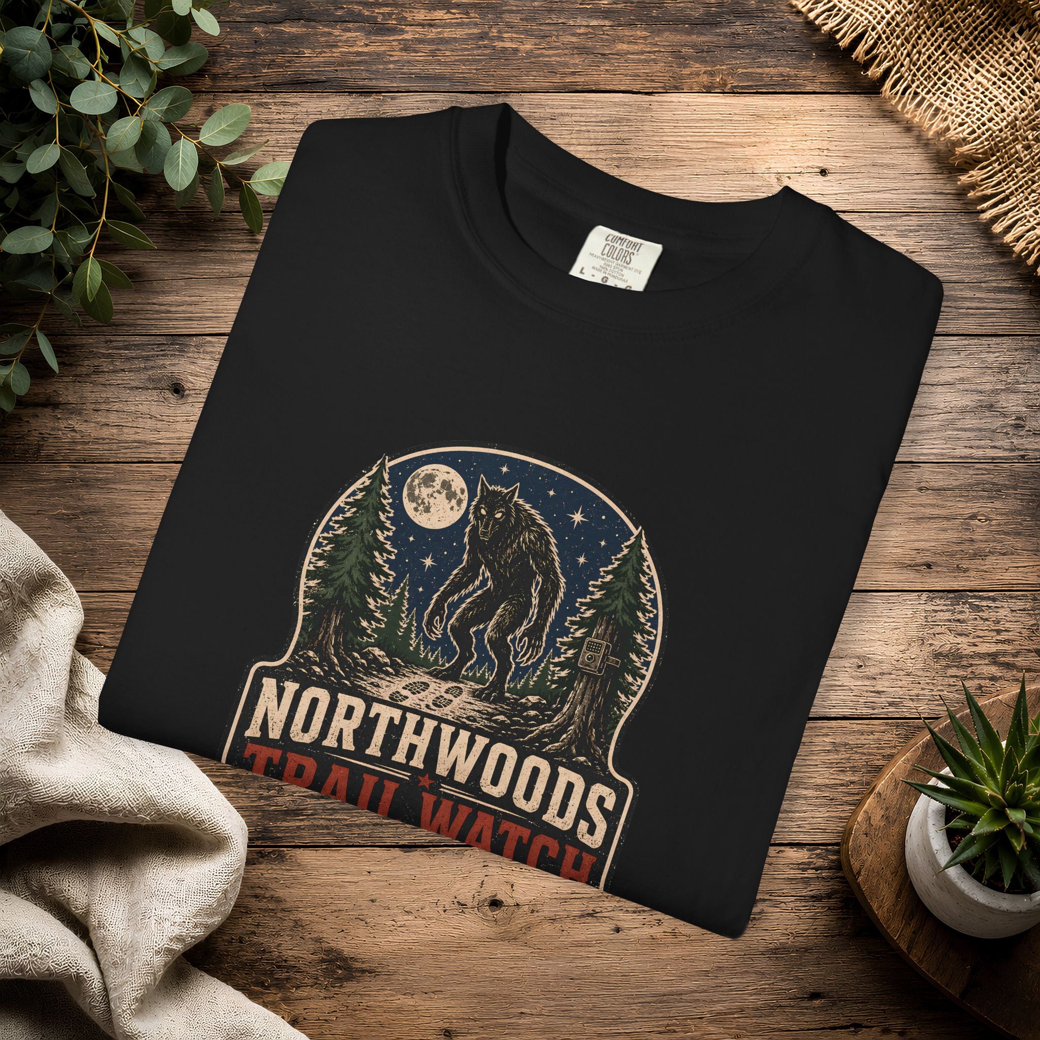 Michigan Dogman Patch T-Shirt — Retro Cryptid Trail Tee