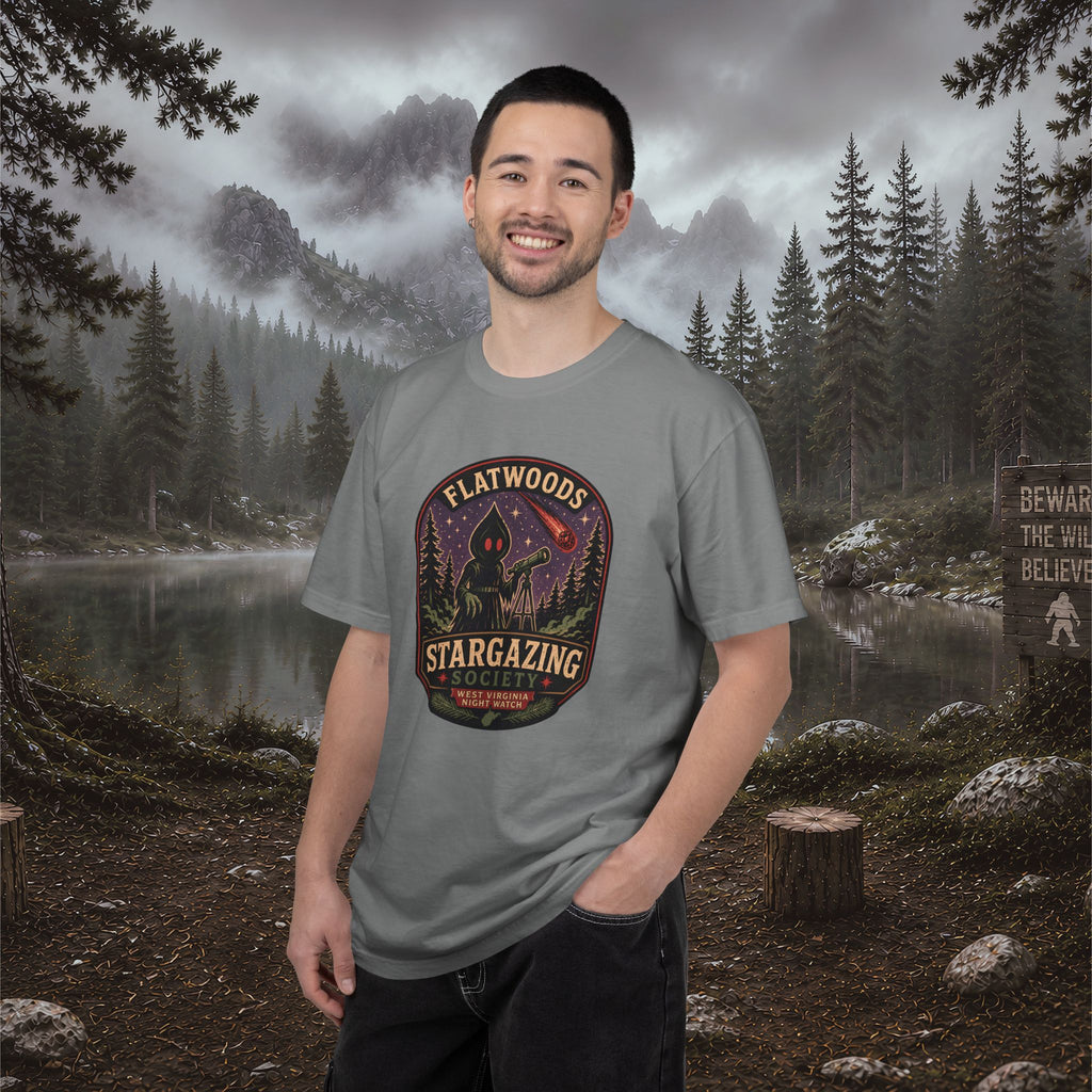 Flatwoods Stargazing Society T‑Shirt — Night Sky Adventure Tee
