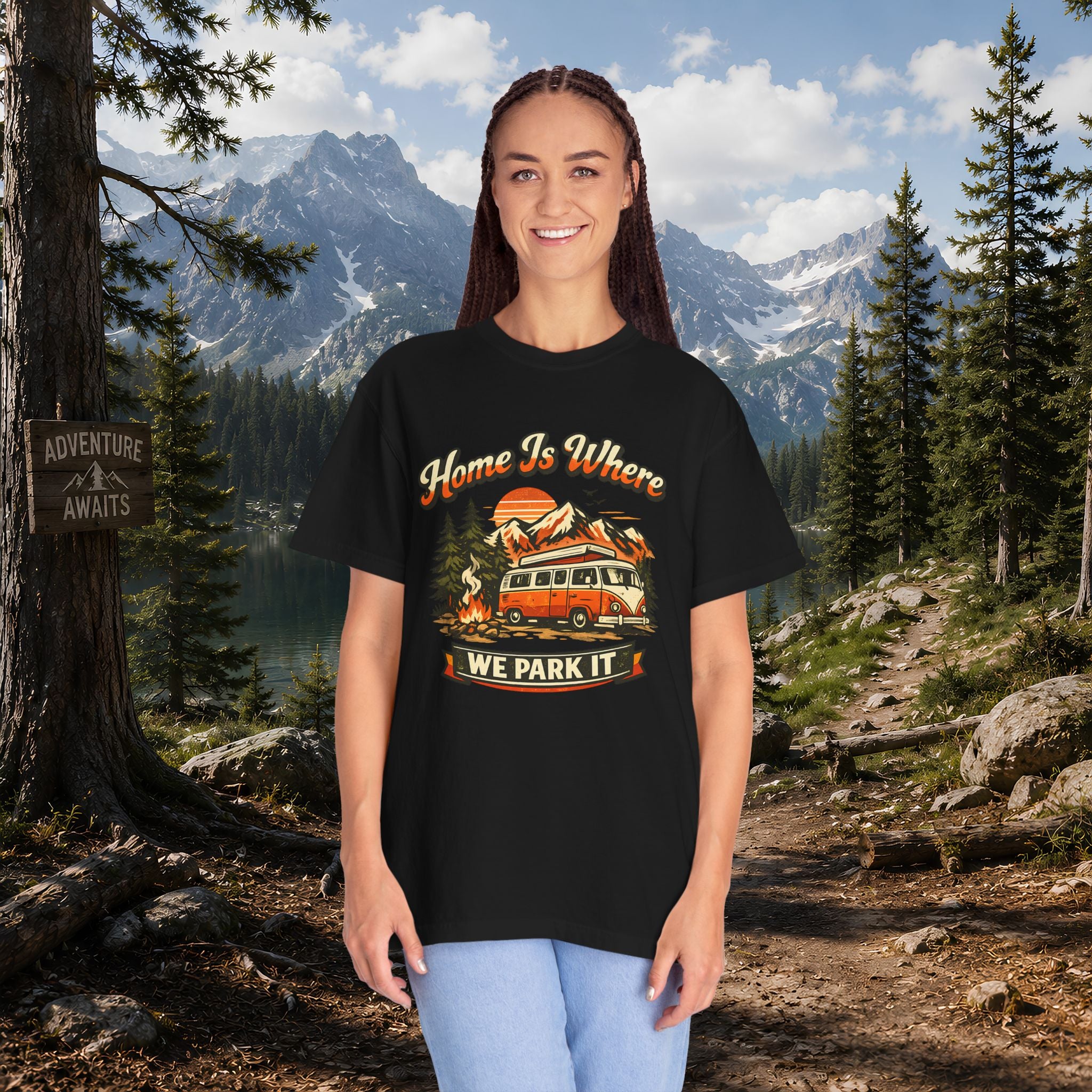 "Home Is Where We Park It" Camper Van Graphic Tee