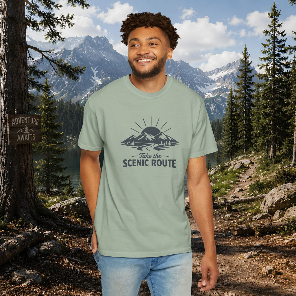 Scenic Route T‑Shirt — Take the Scenic Route Mountain Adventure Tee