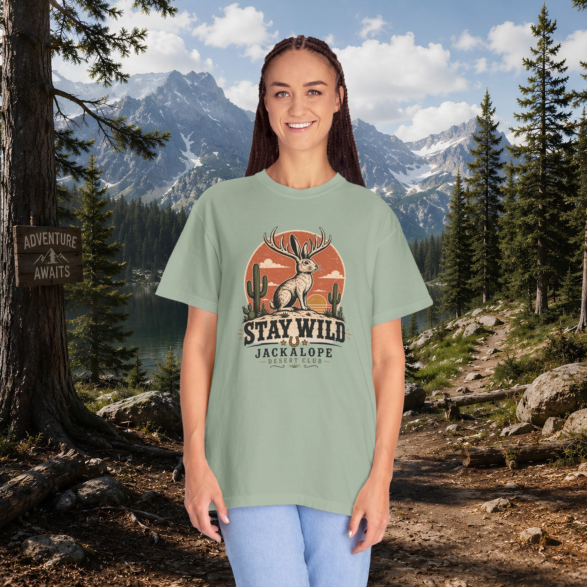 Stay Wild Jackalope T-Shirt — Vintage Desert Adventure Tee
