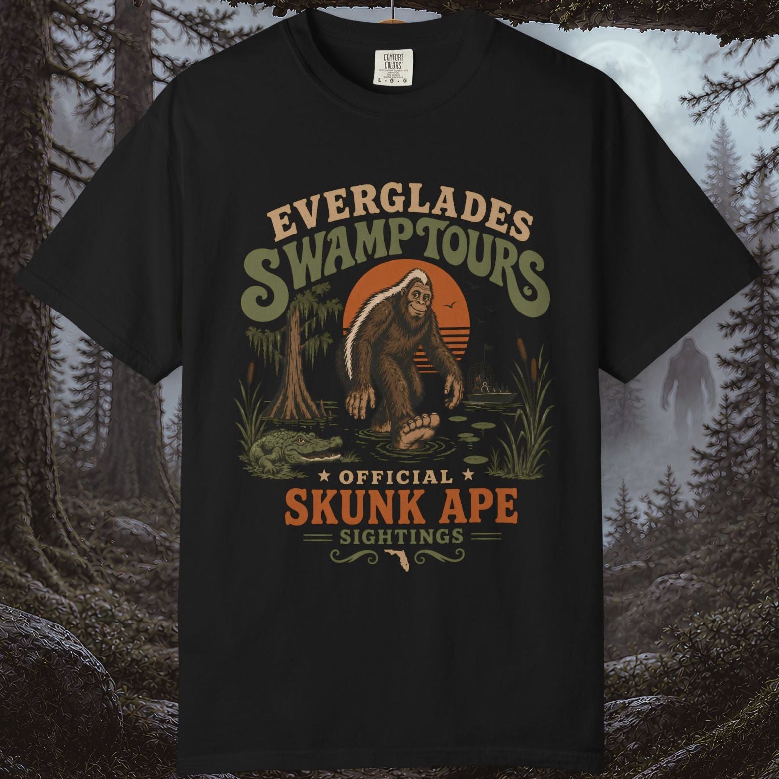 Everglades Swamp Tours Skunk Ape T‑Shirt