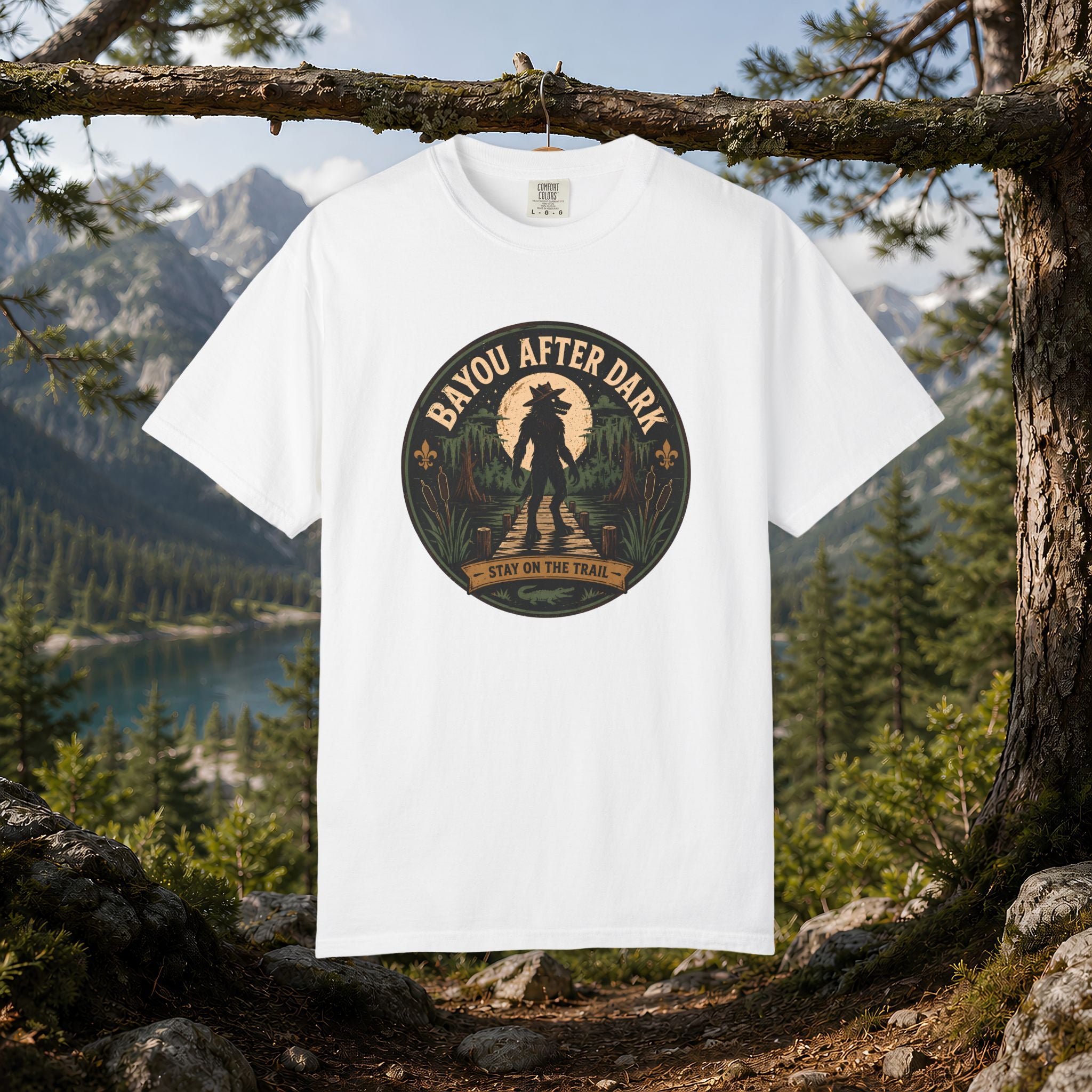Rougarou Bayou After Dark T-Shirt — Swamp Cryptid Graphic Tee