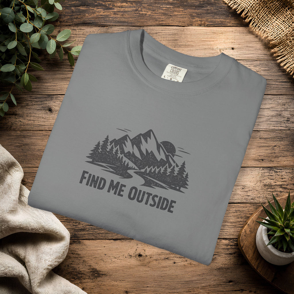 Find Me Outside Mountain T-Shirt — Outdoor Adventure Graphic Tee