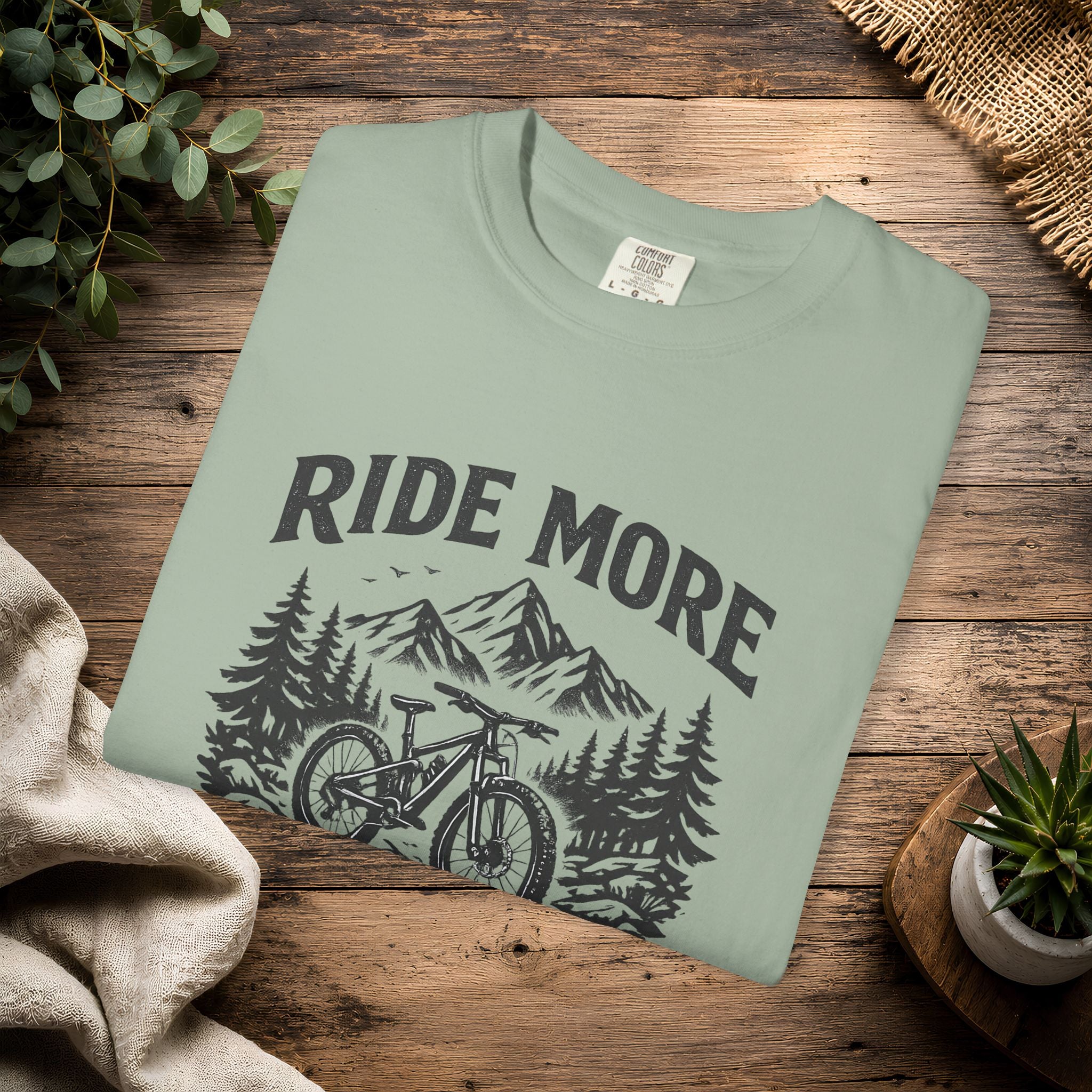 Ride More Worry Less T-Shirt — Mountain Bike Adventure Tee