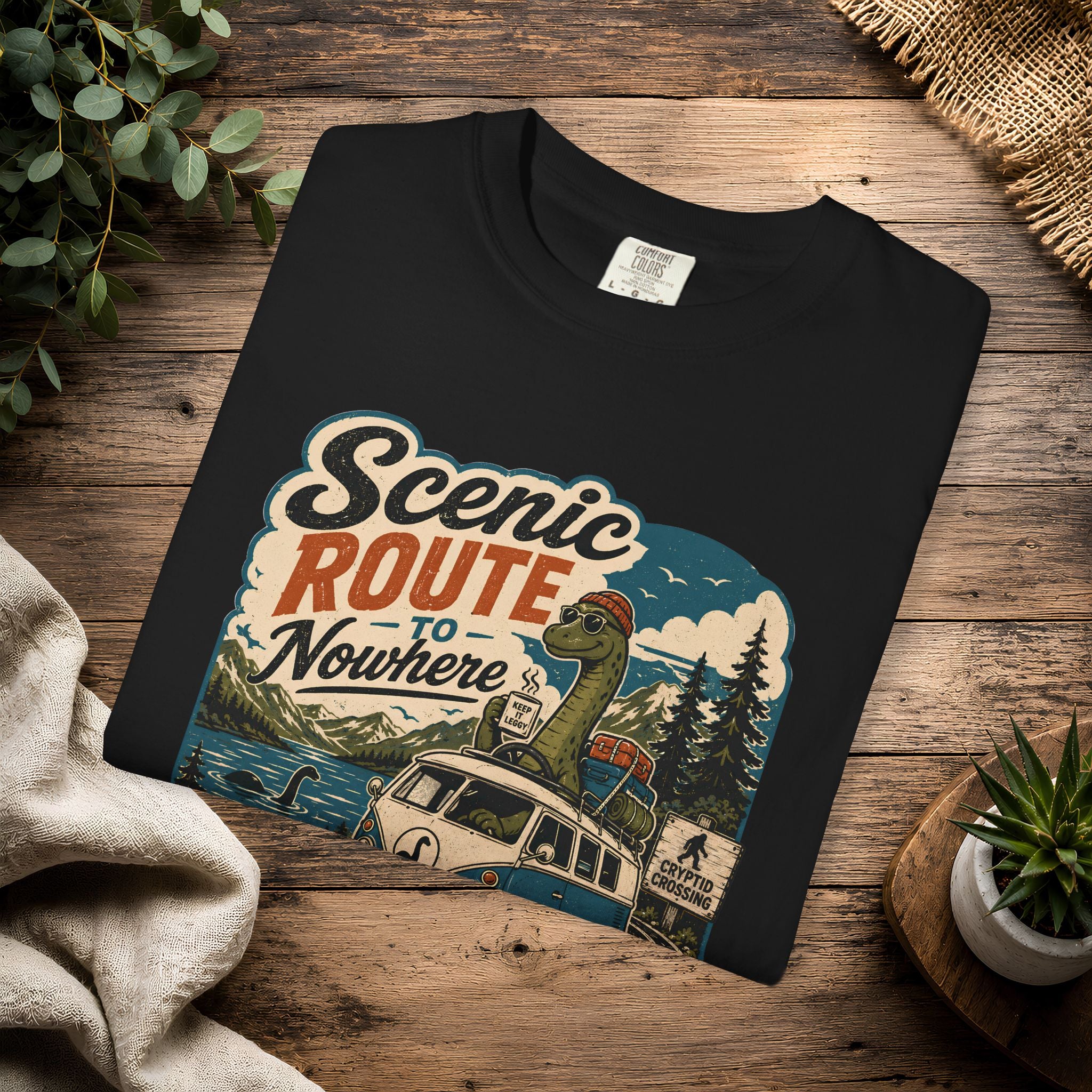 Scenic Route Vintage Camper Nessy T-Shirt — Road Trip Adventure Tee