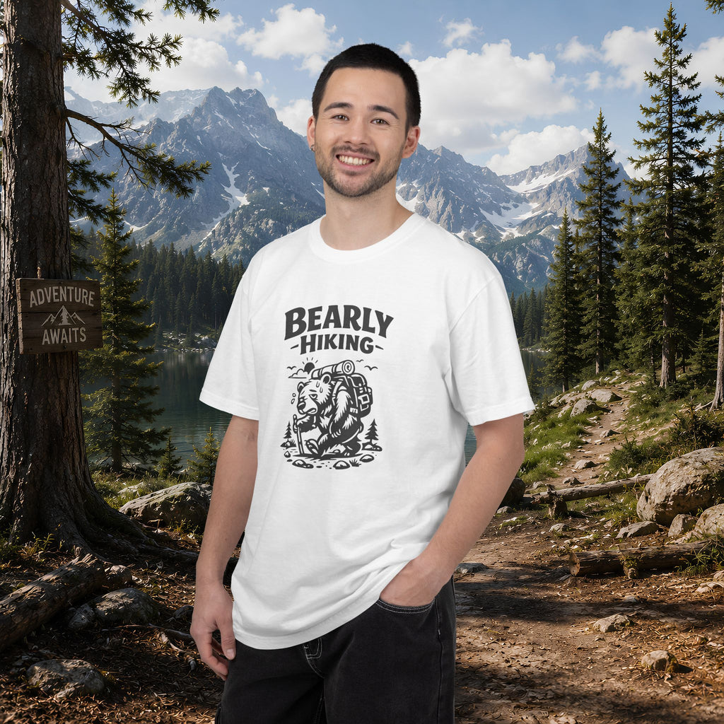 Bearly Hiking T-Shirt — Funny Bear Backpacking Graphic Tee for Hikers & Outdoor Lovers