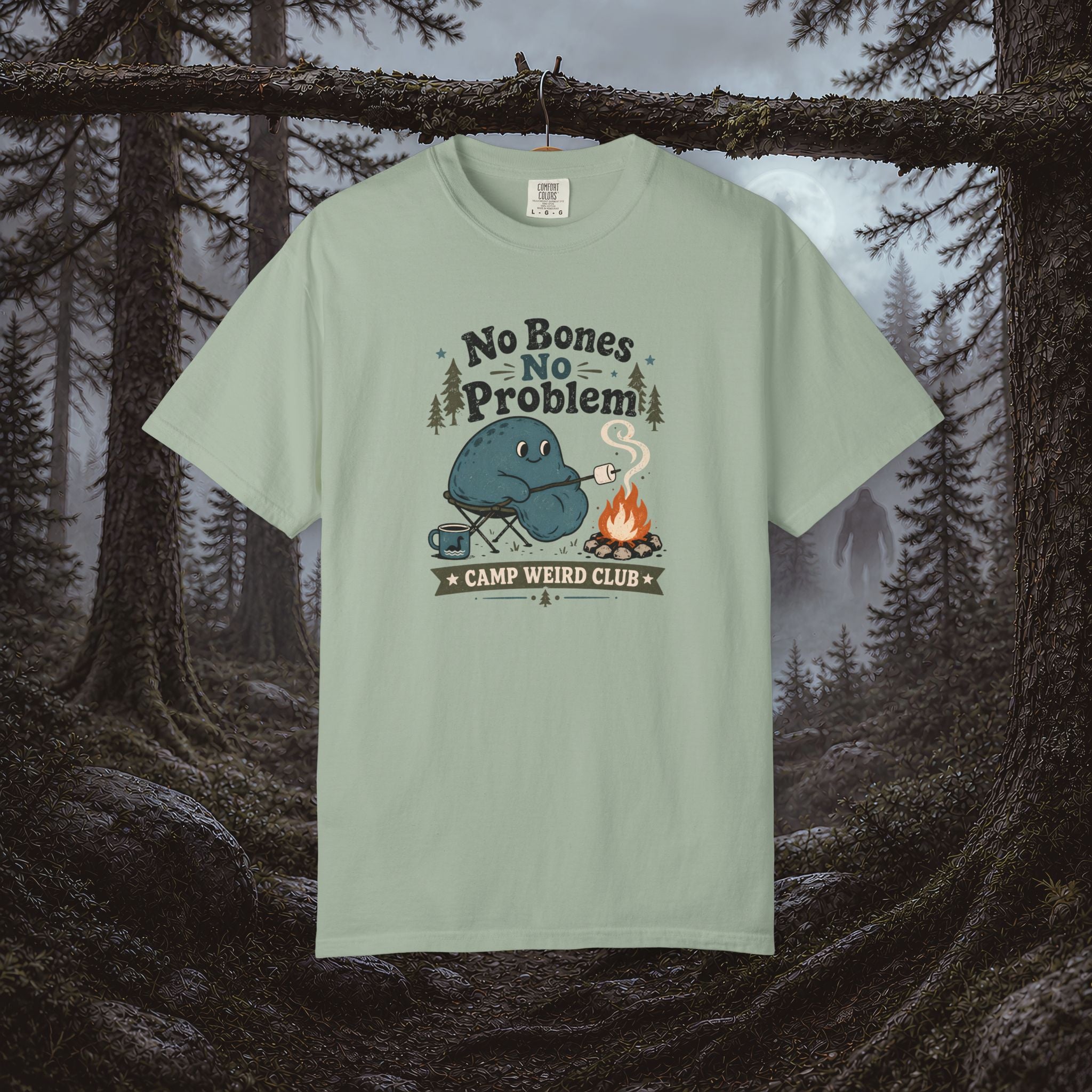 No Bones No Problem — Kinderhook Blob Campfire T-Shirt