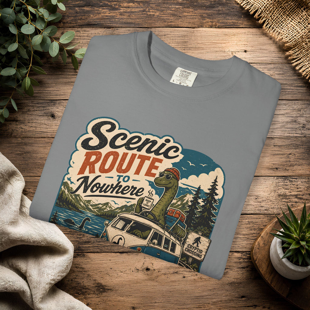 Scenic Route Vintage Camper Nessy T-Shirt — Road Trip Adventure Tee