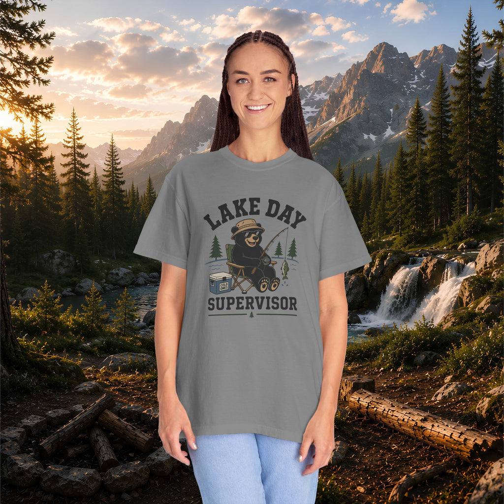 Lake Day Supervisor T-Shirt — Funny Camping & Fishing Shirt