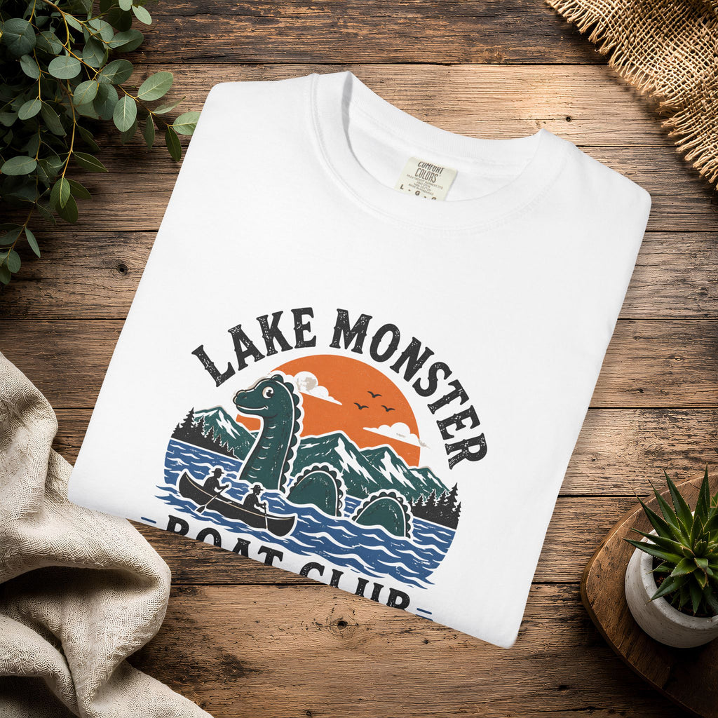 Champ Lake Monster Boat Club T-Shirt — Retro Nautical Crew Tee