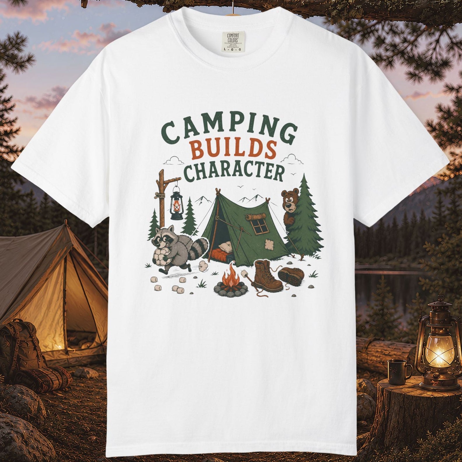 Camping Builds Character T-Shirt