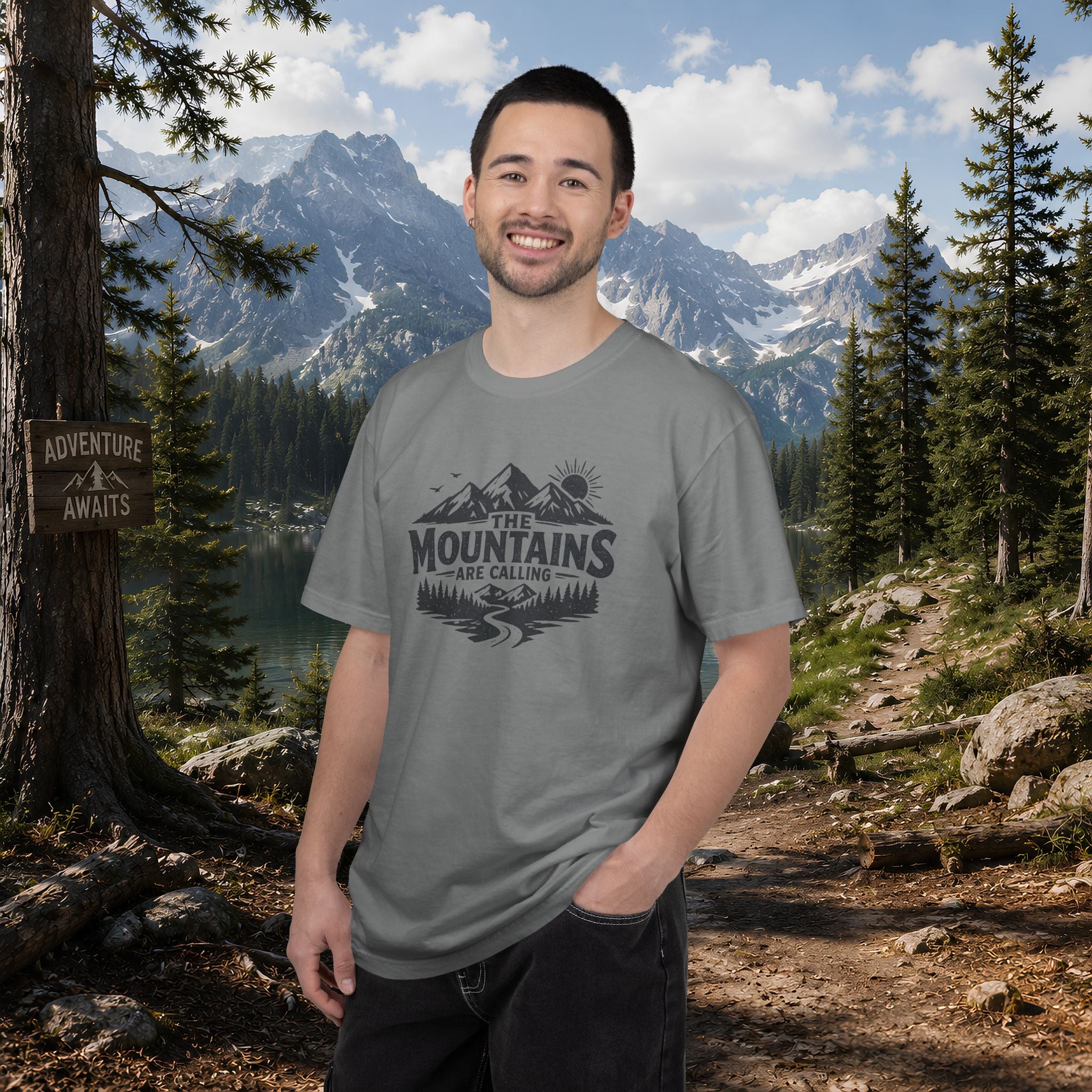 Mountains Are Calling T-Shirt — Outdoor Adventure Graphic Tee