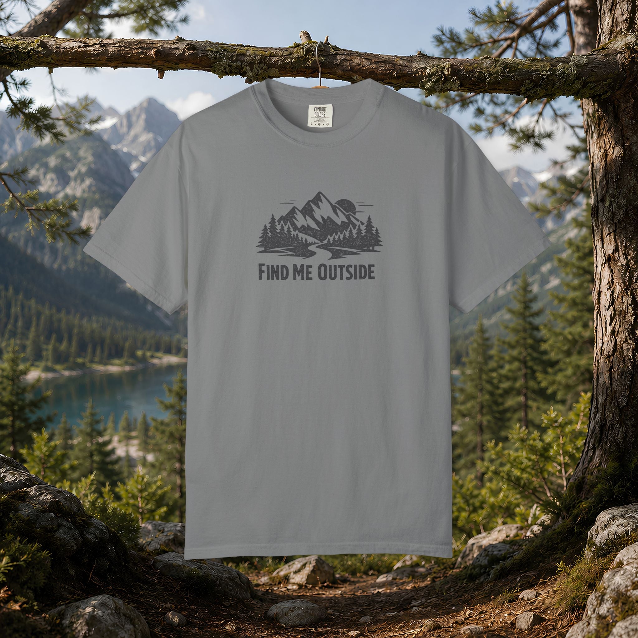 Find Me Outside Mountain T-Shirt — Outdoor Adventure Graphic Tee