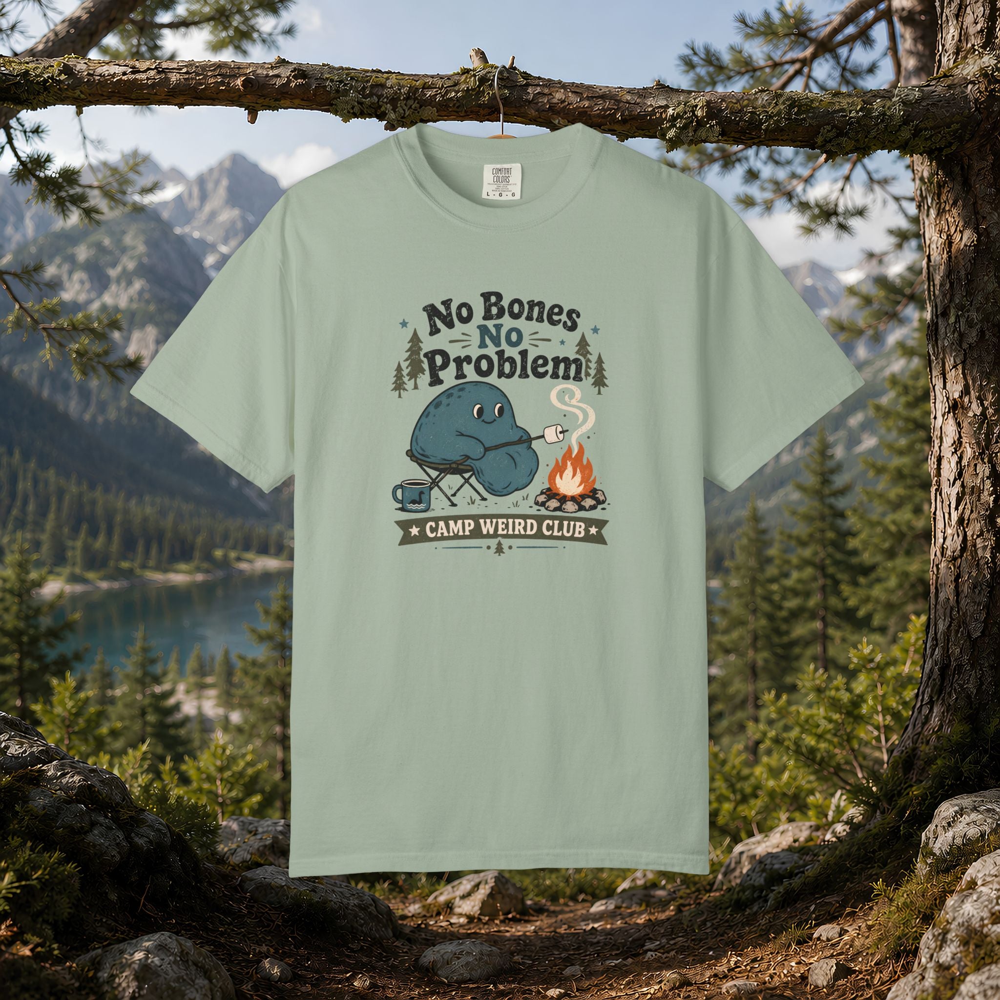No Bones No Problem — Kinderhook Blob Campfire T-Shirt