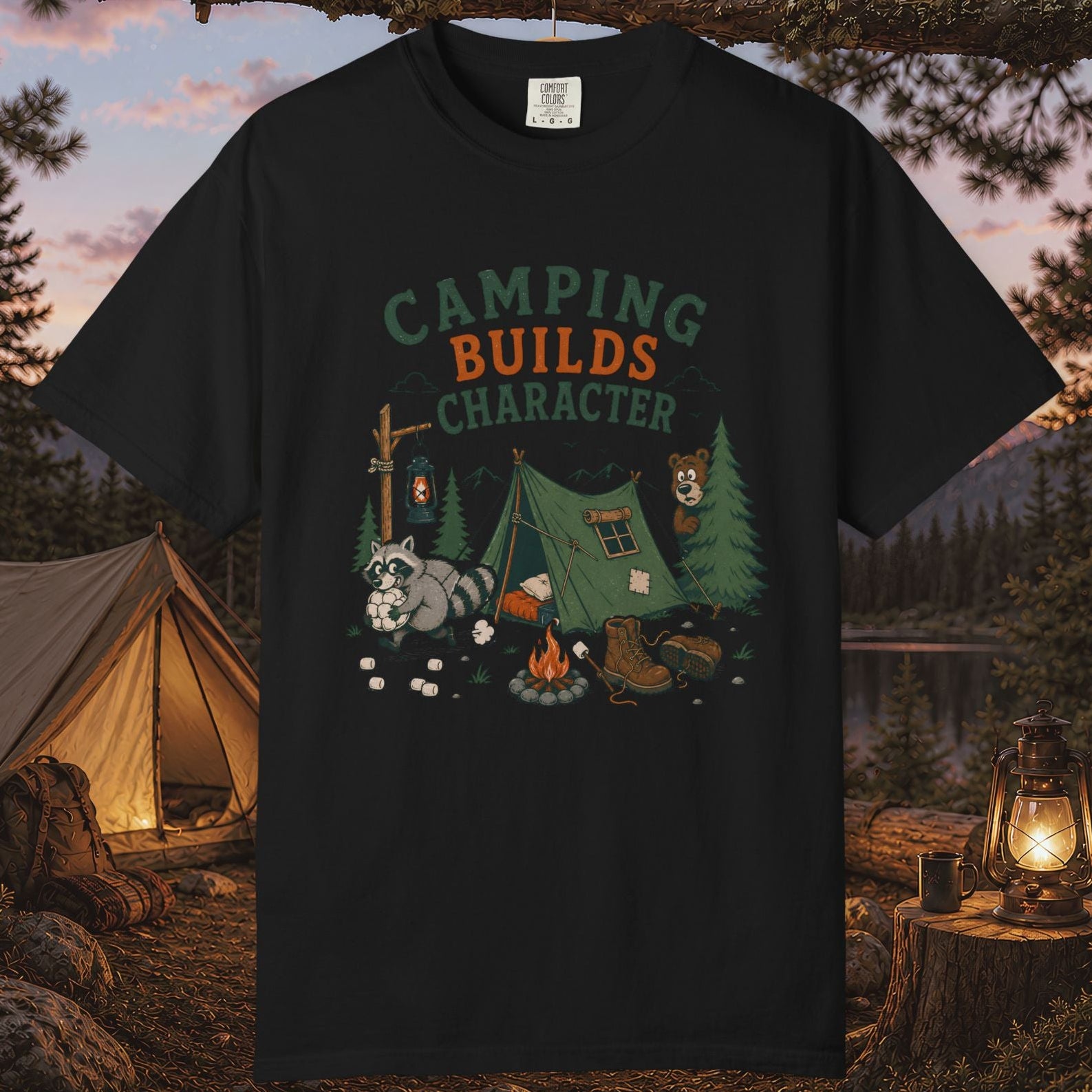 Camping Builds Character T-Shirt