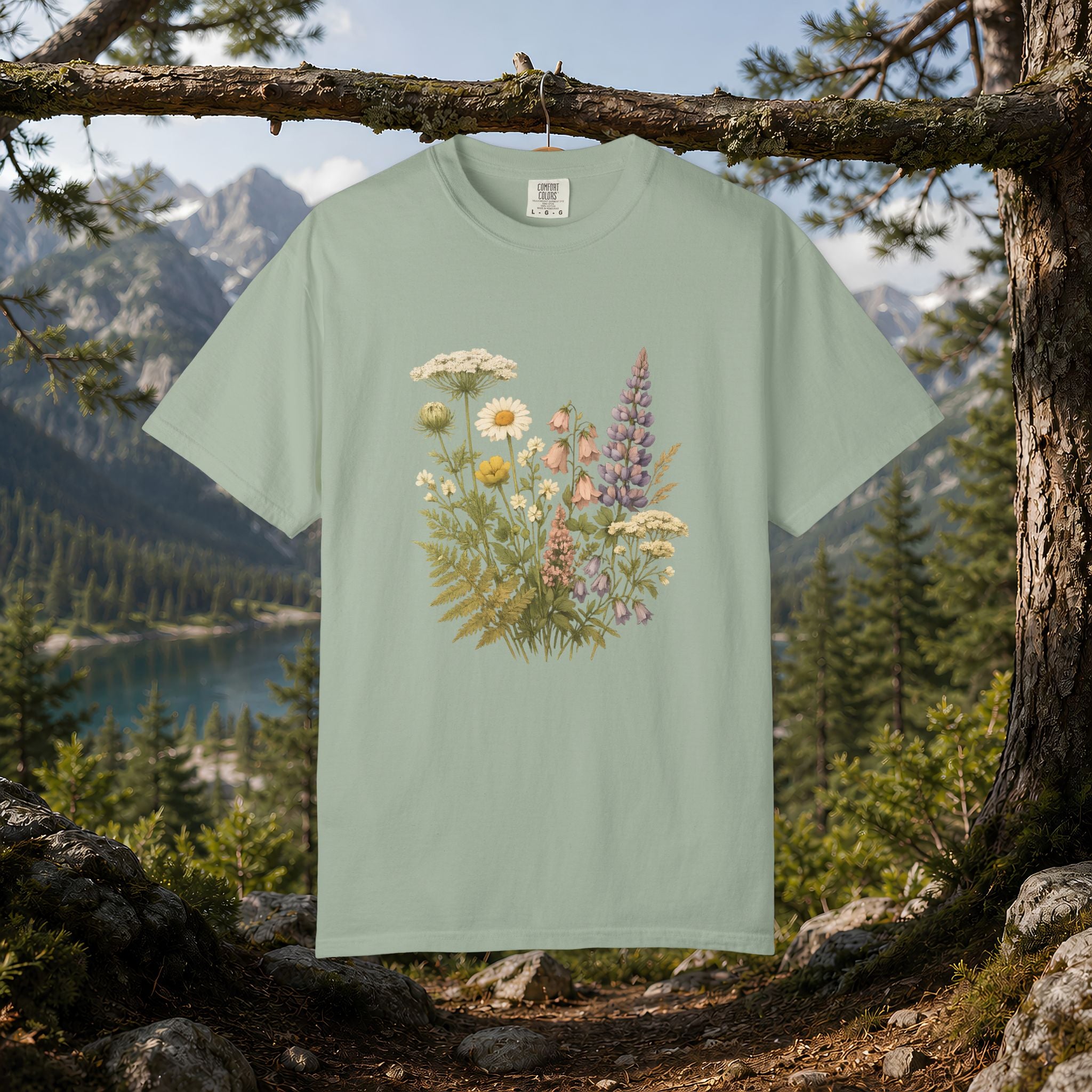 Wildflower Bouquet T-shirt | Botanical Meadow Floral Print