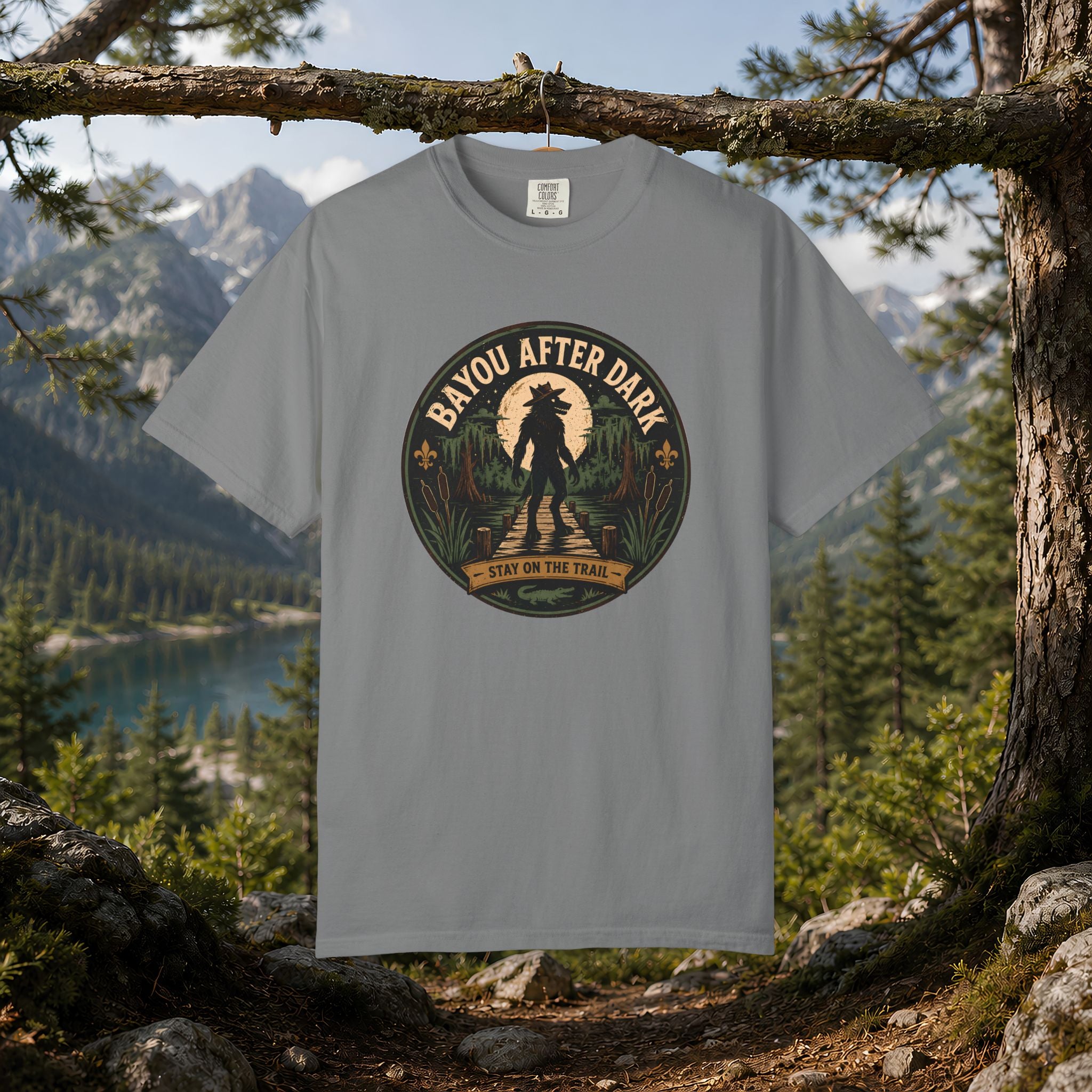 Rougarou Bayou After Dark T-Shirt — Swamp Cryptid Graphic Tee